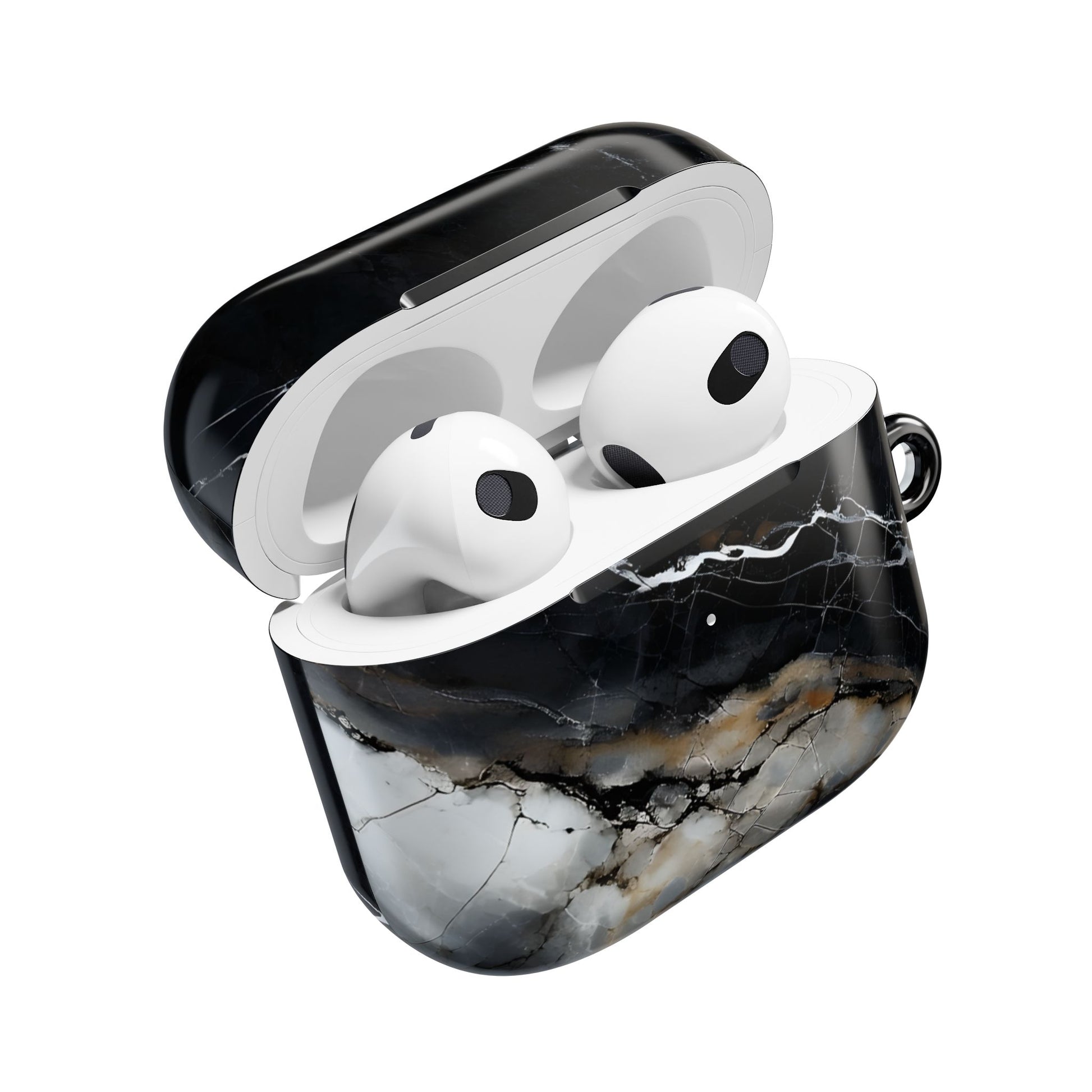 Obsidian Vein AirPod Case - Black Marble Earbud Cover for Gen 1, 2, 3, Pro Gen 1 & 2