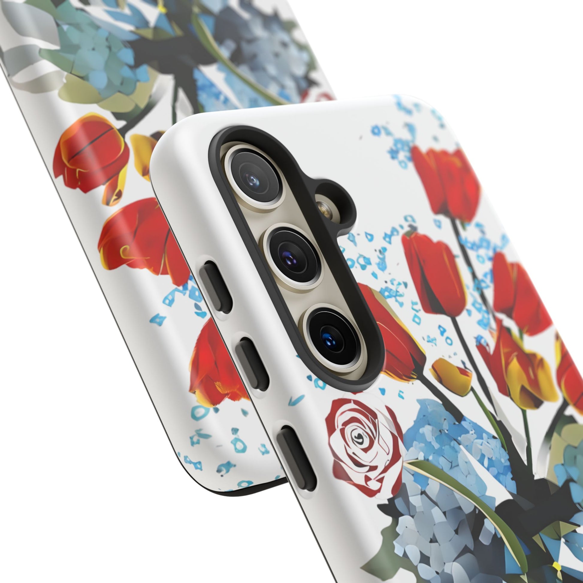 Bouquet Brilliance - Artistic Floral Samsung S24 Phone Case - Vibrant Tulip, Rose & Hydrangea Design
