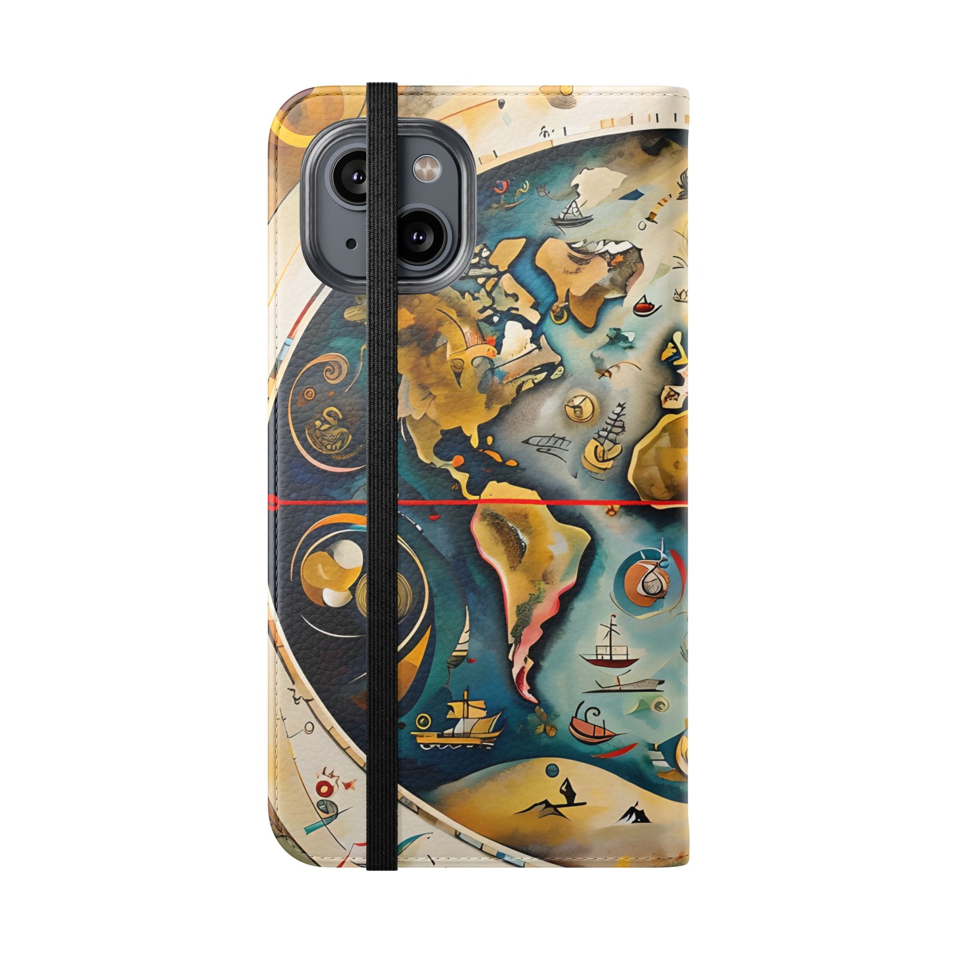 Celestial Map - Vintage-Inspired Phone Wallet Case for iPhone 14