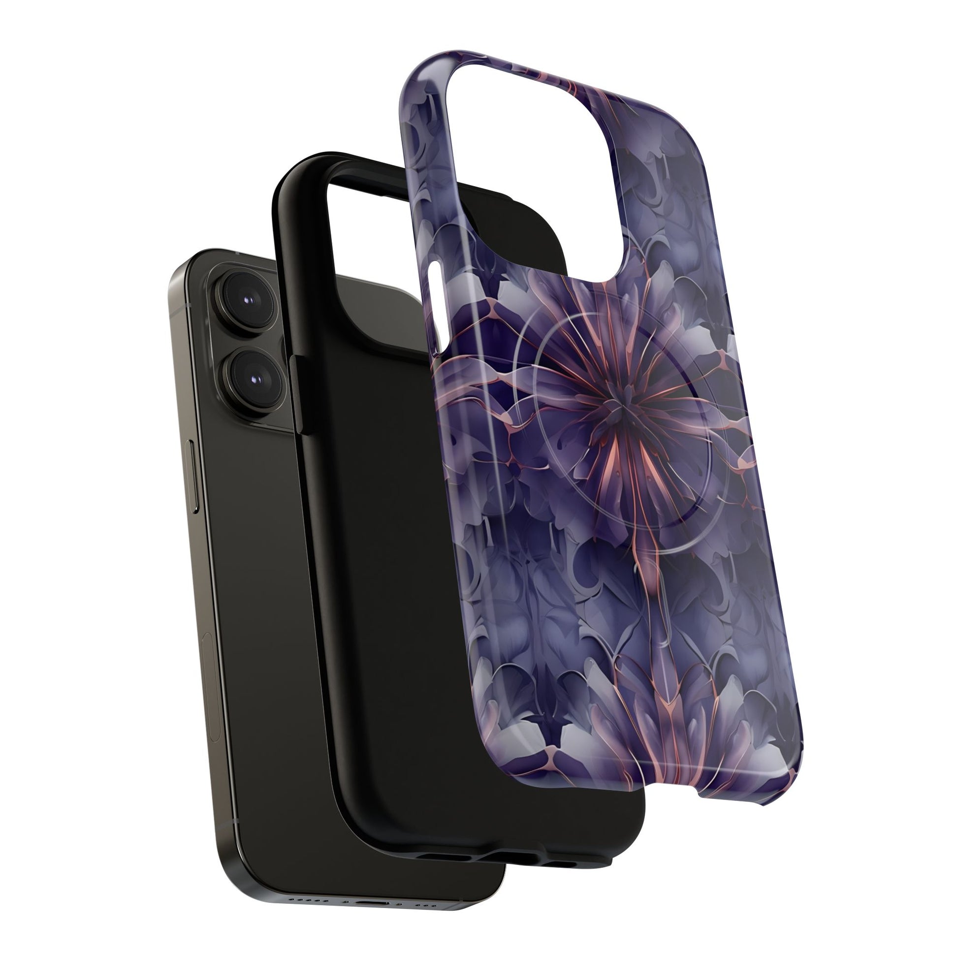 Twilight Tapestry - iPhone 14 Pro MagSafe Phone Case - Purple Kaleidoscope Design