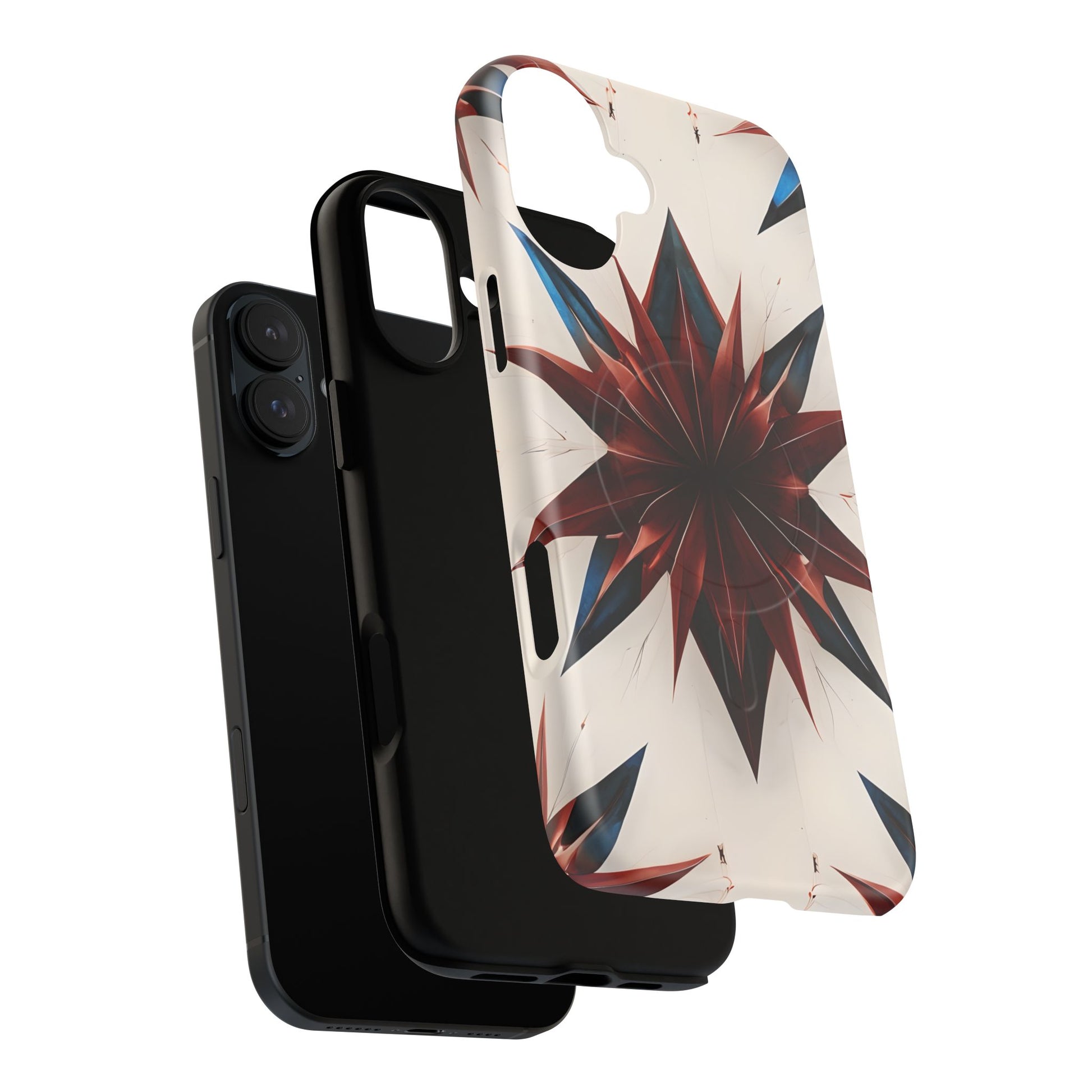 Garnet Starburst - Kaleidoscope Collection Gemstone Floral - iPhone 16 Plus MagSafe Phone Case -Floral Burst Design