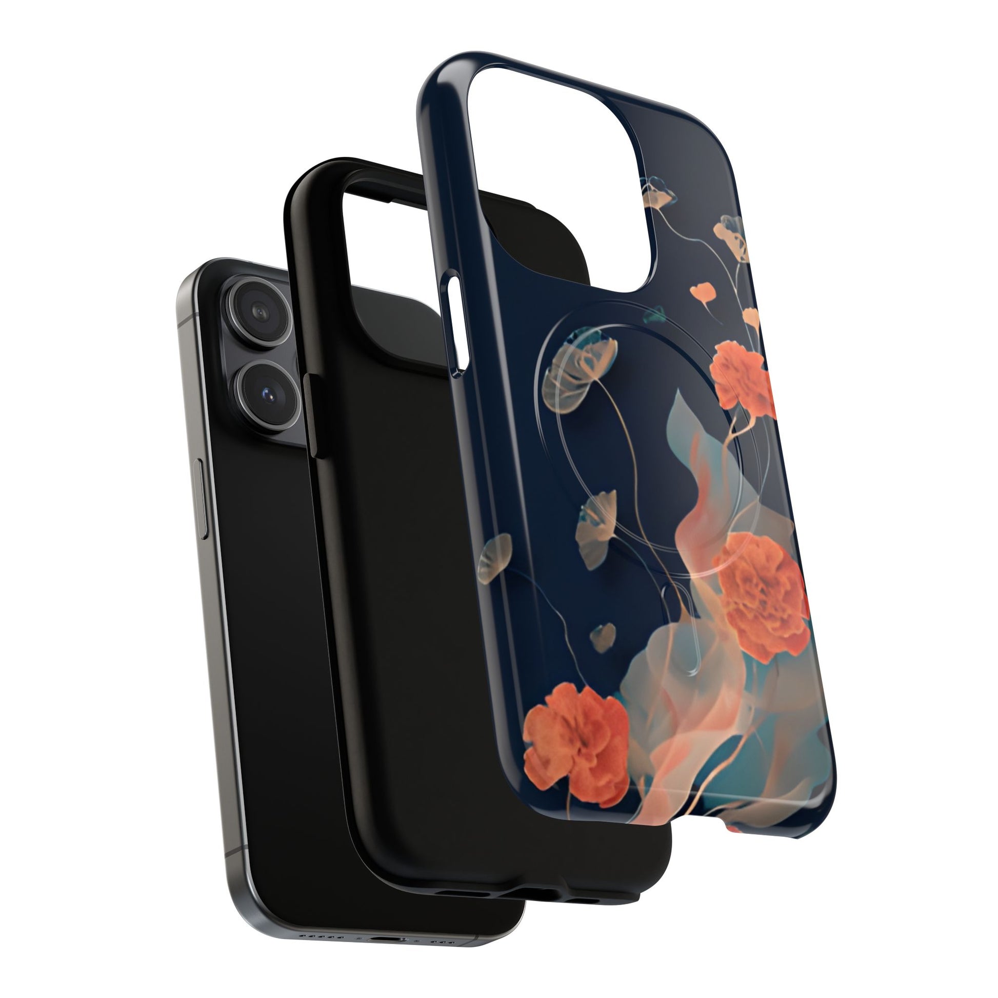 Lotus Reverie - Elegant Artistic Floral iPhone 15 Pro MagSafe Phone Case - Painterly Lotus Blossom Design
