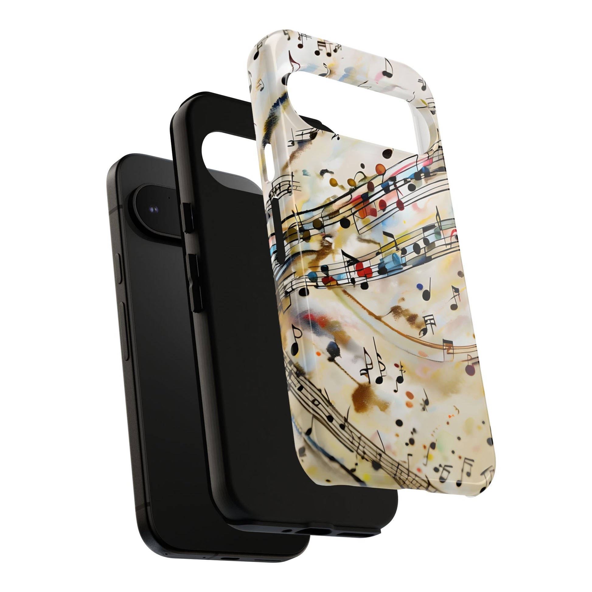 Melodic Flow Abstract Music Notes Tough Case for Google Pixel 9 - Shockproof Phone Cover