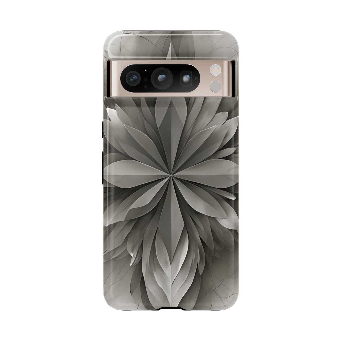 Silver Lotus metallic silver lotus flower design Google Pixel phone case