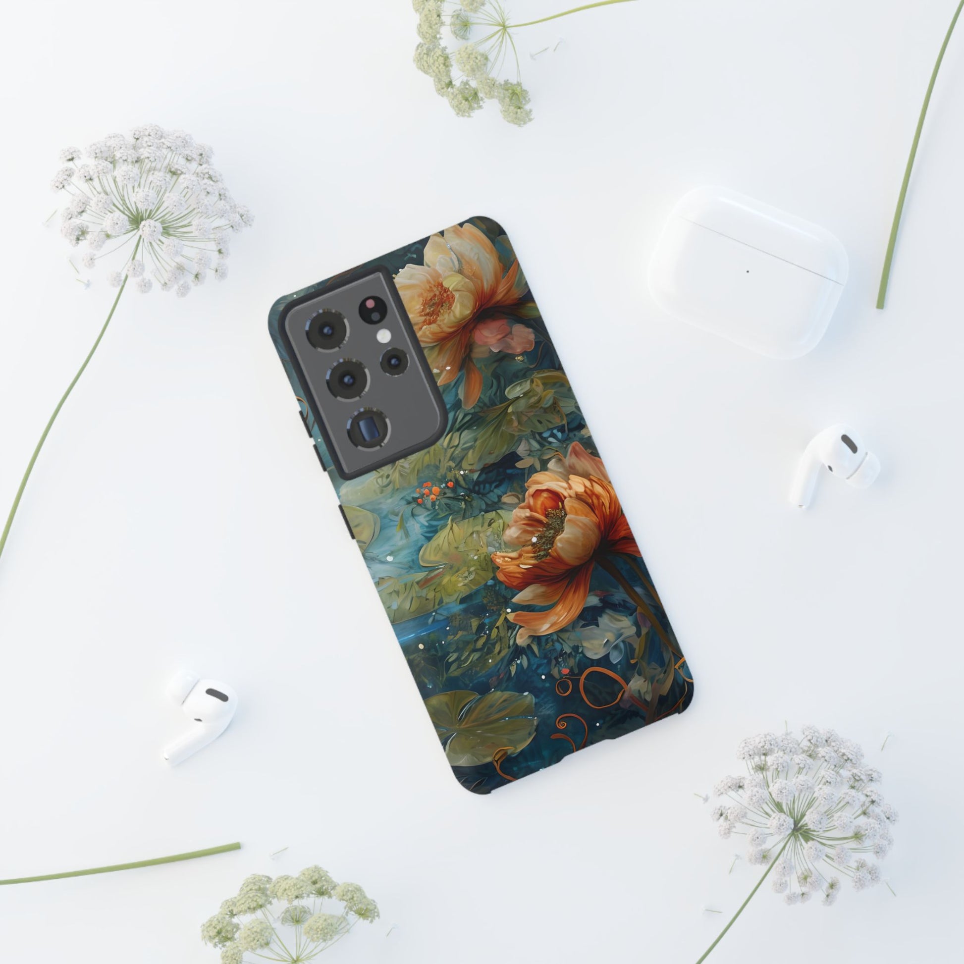 Waterlily Nocturne Samsung Galaxy S21 Ultra Case - Artistic Mountain Lake Design, Nature-Inspired Protective Cover, Elegant Gift for Outdoor Lovers