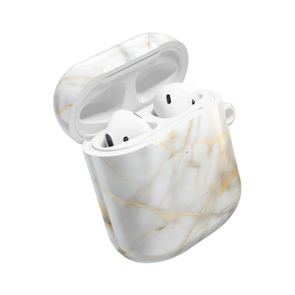Golden Vein Marble AirPod Case - Gold and Ivory Marble Earbud Cover for Gen 1, 2, 3, Pro Gen 1 & 2