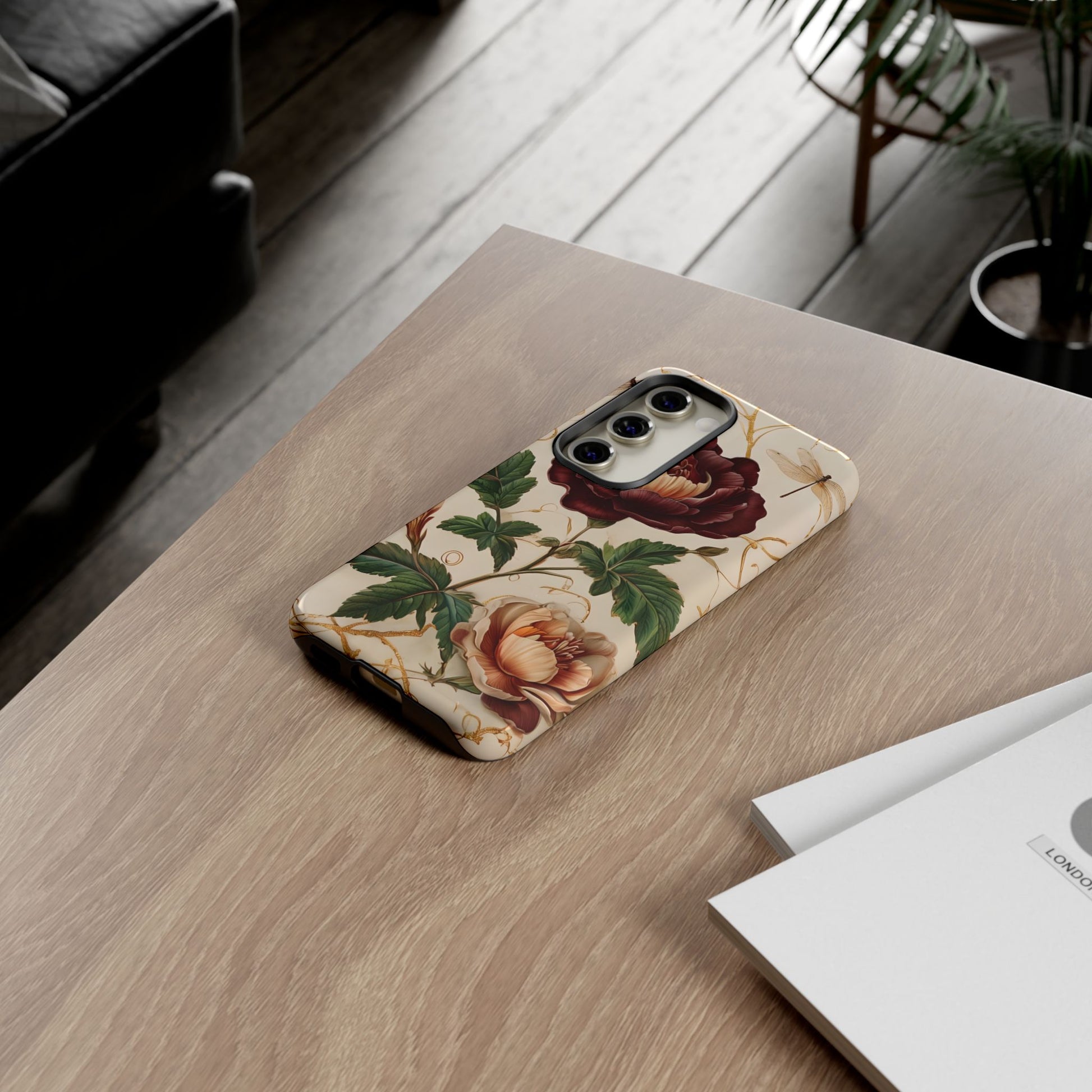 Vintage Burgundy Rose - Elegant Floral Samsung Galaxy S23 Phone Case - Classic Painterly Rose Design