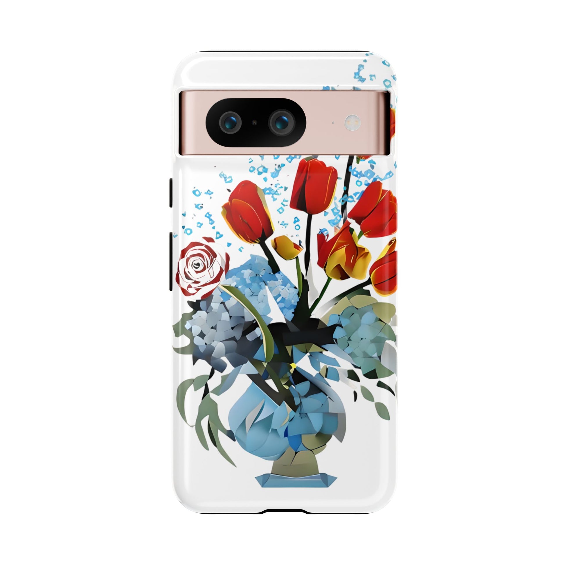 Bouquet Brilliance - Artistic Floral Google Pixel 8 Tough Phone Case - Vibrant Tulip, Rose & Hydrangea Design