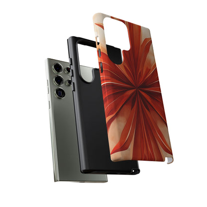 Sunset Fleur orange floral Samsung Galaxy tough phone case dual layer protection