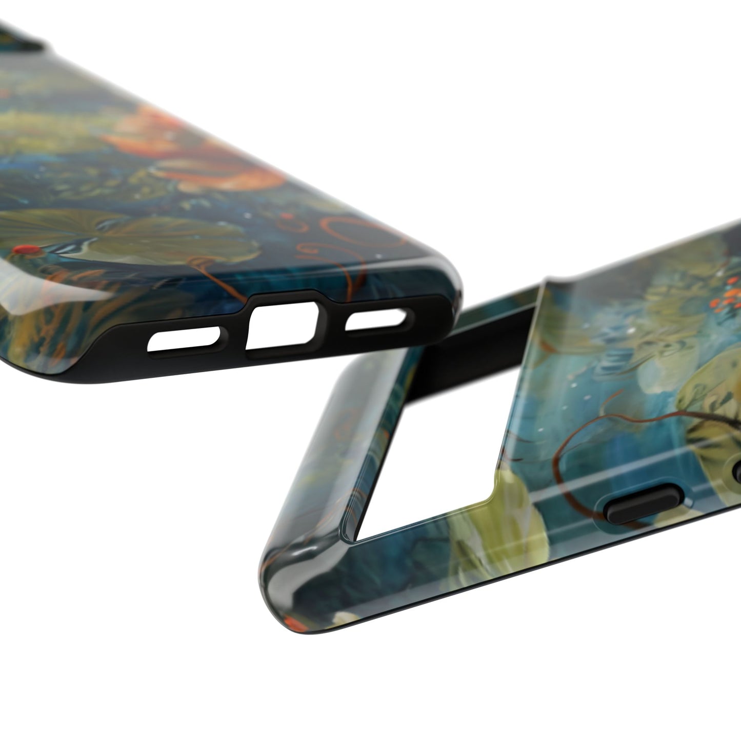 Waterlily Nocturne water lily pond art design Google Pixel case camera bar detail