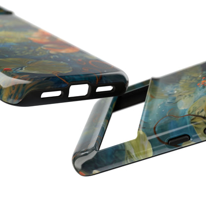Waterlily Nocturne water lily pond art design Google Pixel case camera bar detail