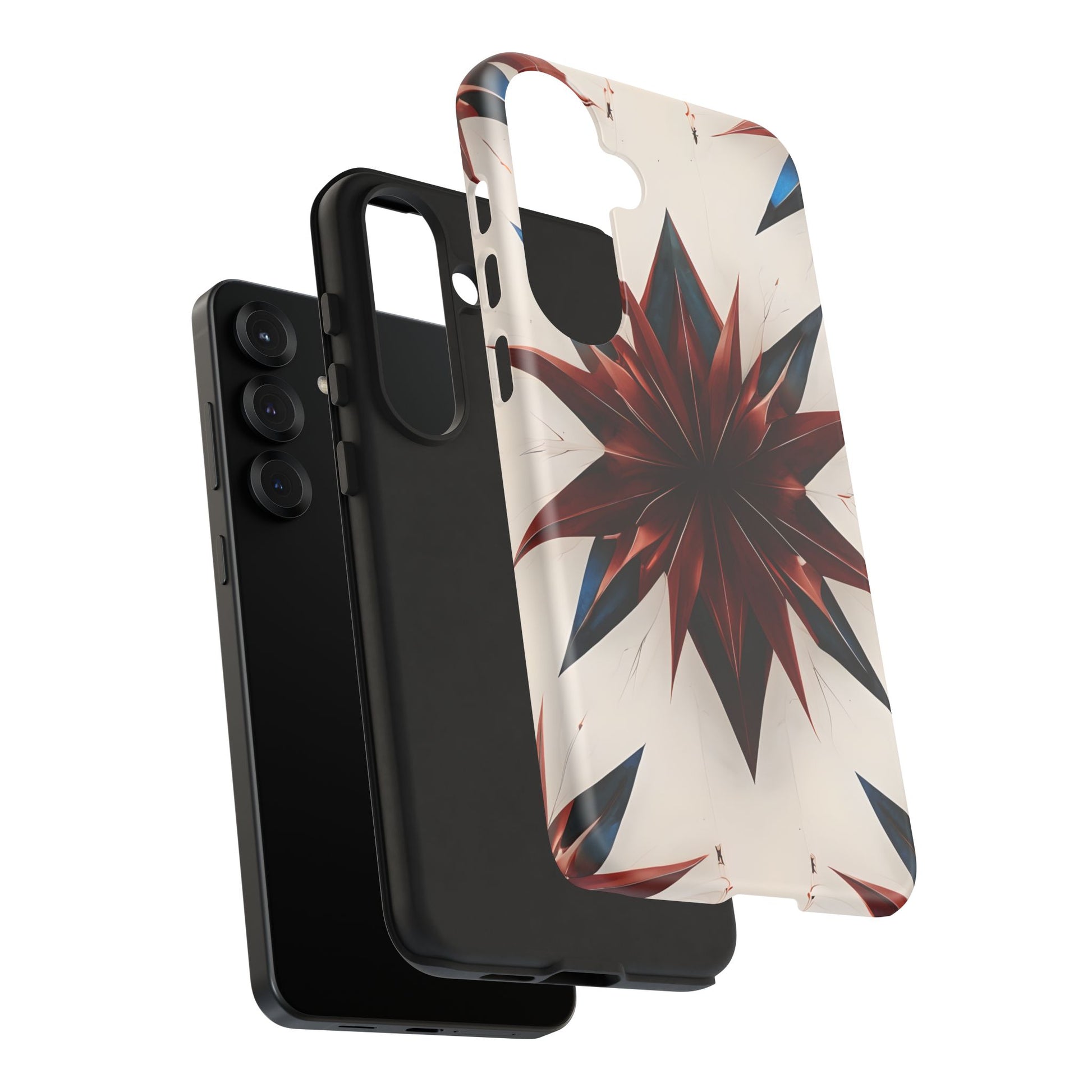 Garnet Starburst - Kaleidoscope Collection Gemstone Floral - Samsung Galaxy S25 Plus Tough Phone Case - Floral Burst Design