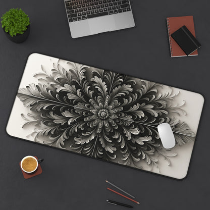 Obsidian Bloom Desk Mat - Premium Office Desk Pad, 3 Sizes Available, Artistic Workspace Protection