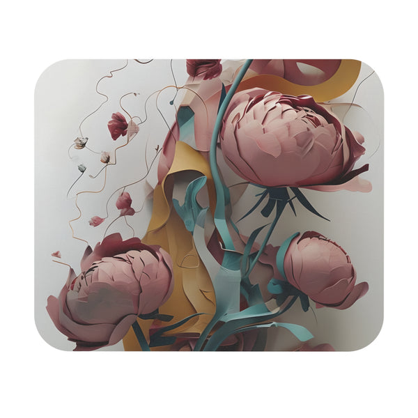 Blushing Peony Veil Mouse Pad - Premium 9x8 