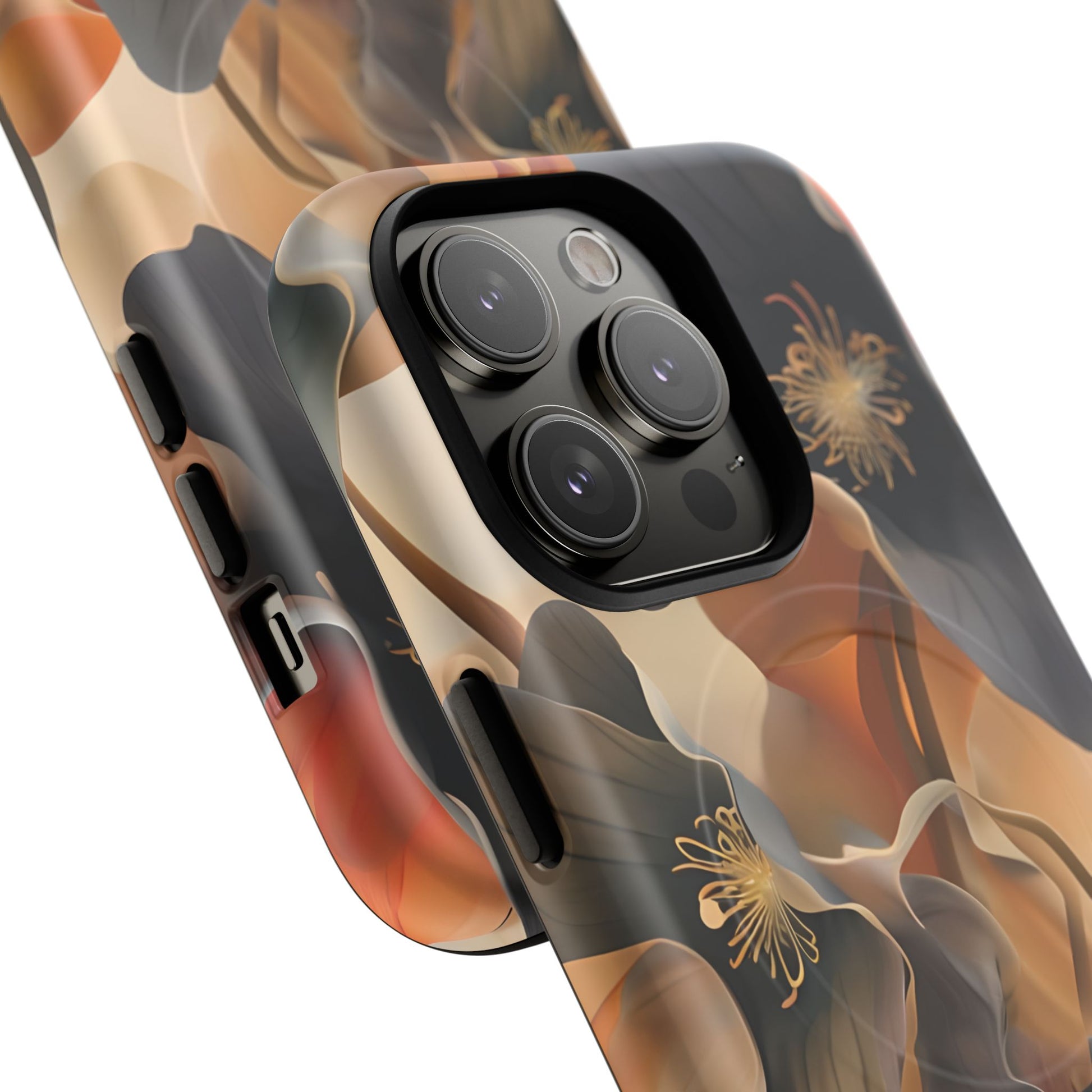 Autumn Ember - Moody Floral Art iPhone 14 Pro MagSafe Phone Case -Warm Earthy Botanical Design