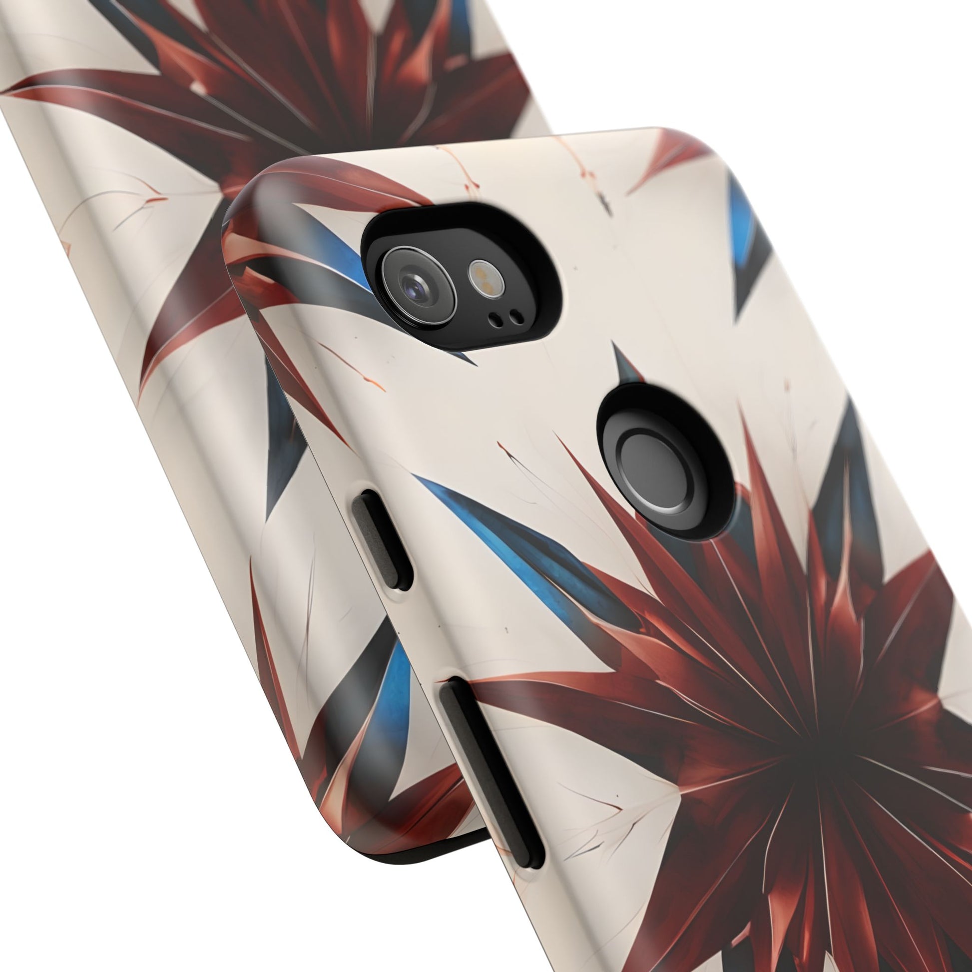 Garnet Starburst - Kaleidoscope Collection Gemstone Floral - Google Pixel 2XL Tough Phone Case - Floral Burst Design