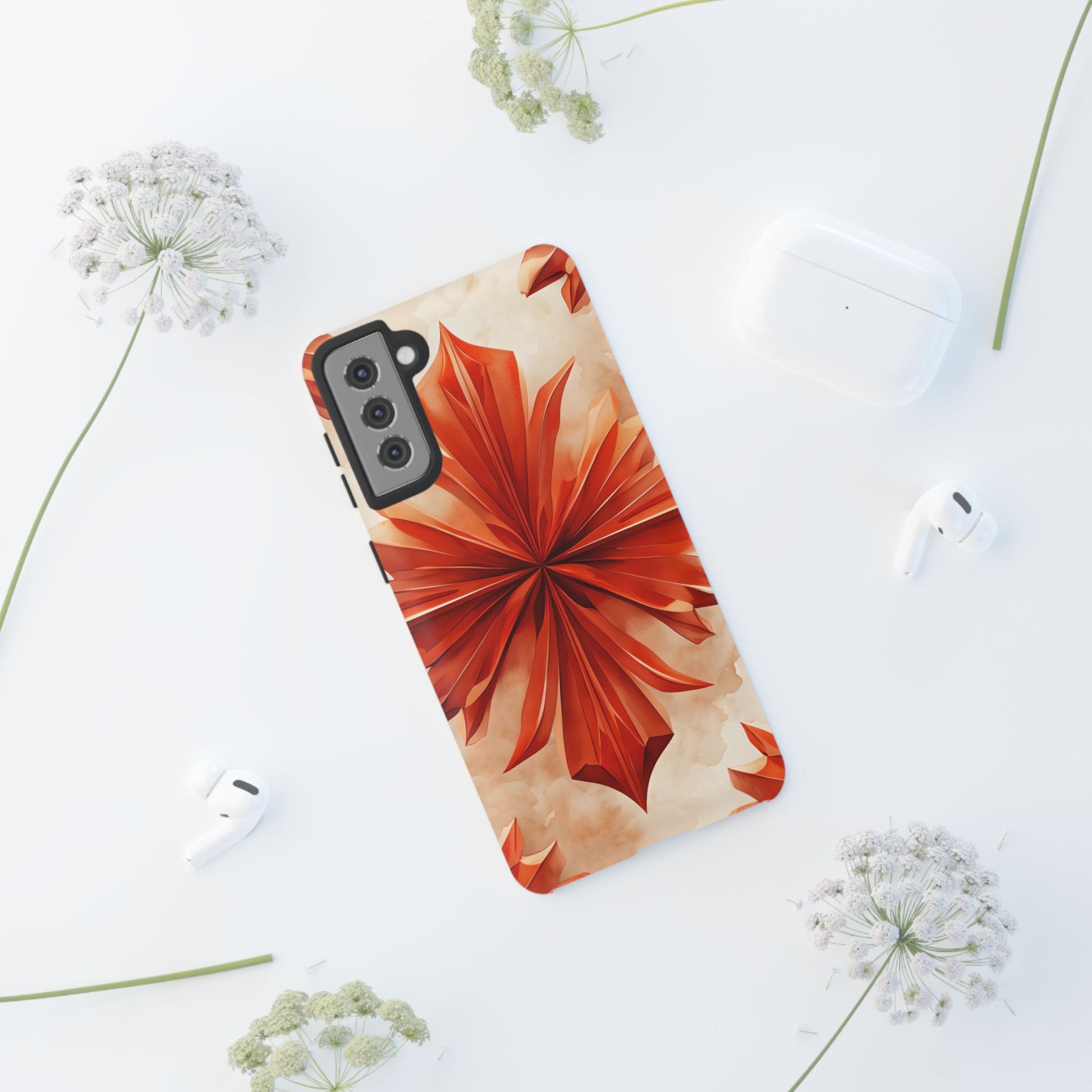 Sunset Fleur Samsung Galaxy S21 Plus - Kaleidoscope Collection of MagSafe Compatible - Vibrant Sunset Flower Design