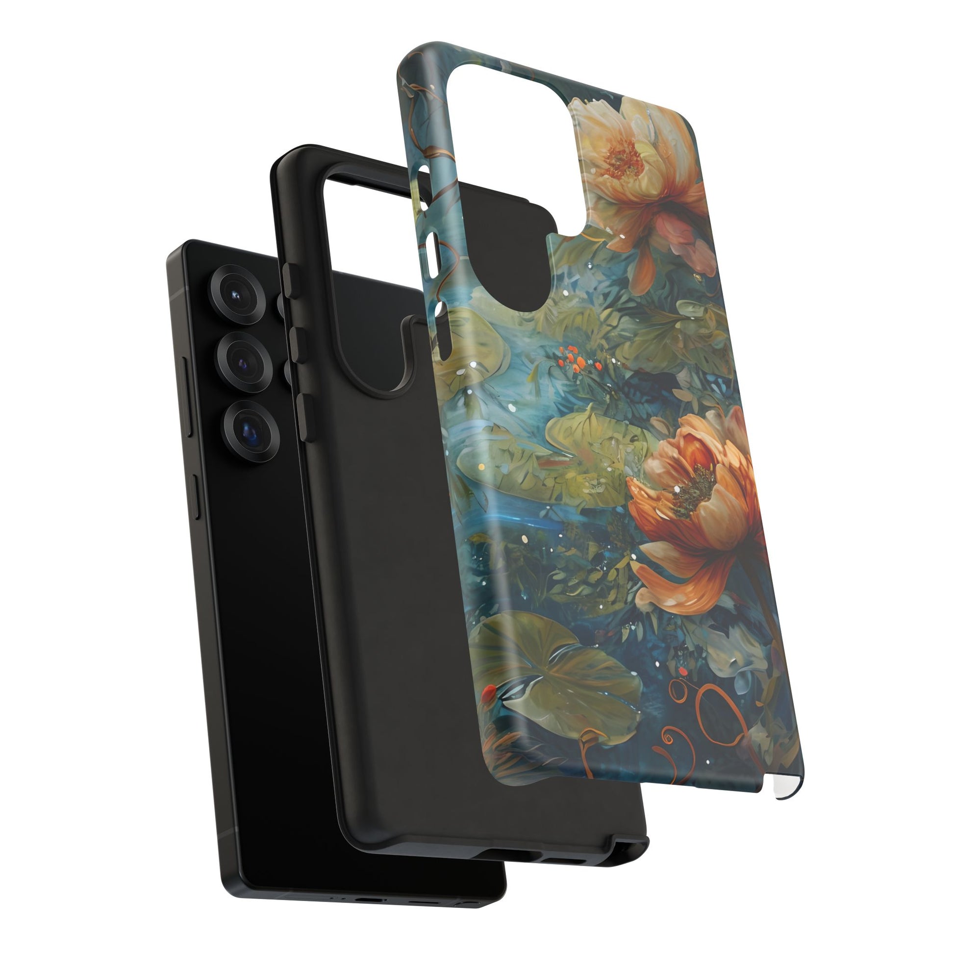 Waterlily Nocturne Samsung Galaxy S25 Ultra Case - Artistic Mountain Lake Design, Nature-Inspired Protective Cover, Elegant Gift for Outdoor Lovers