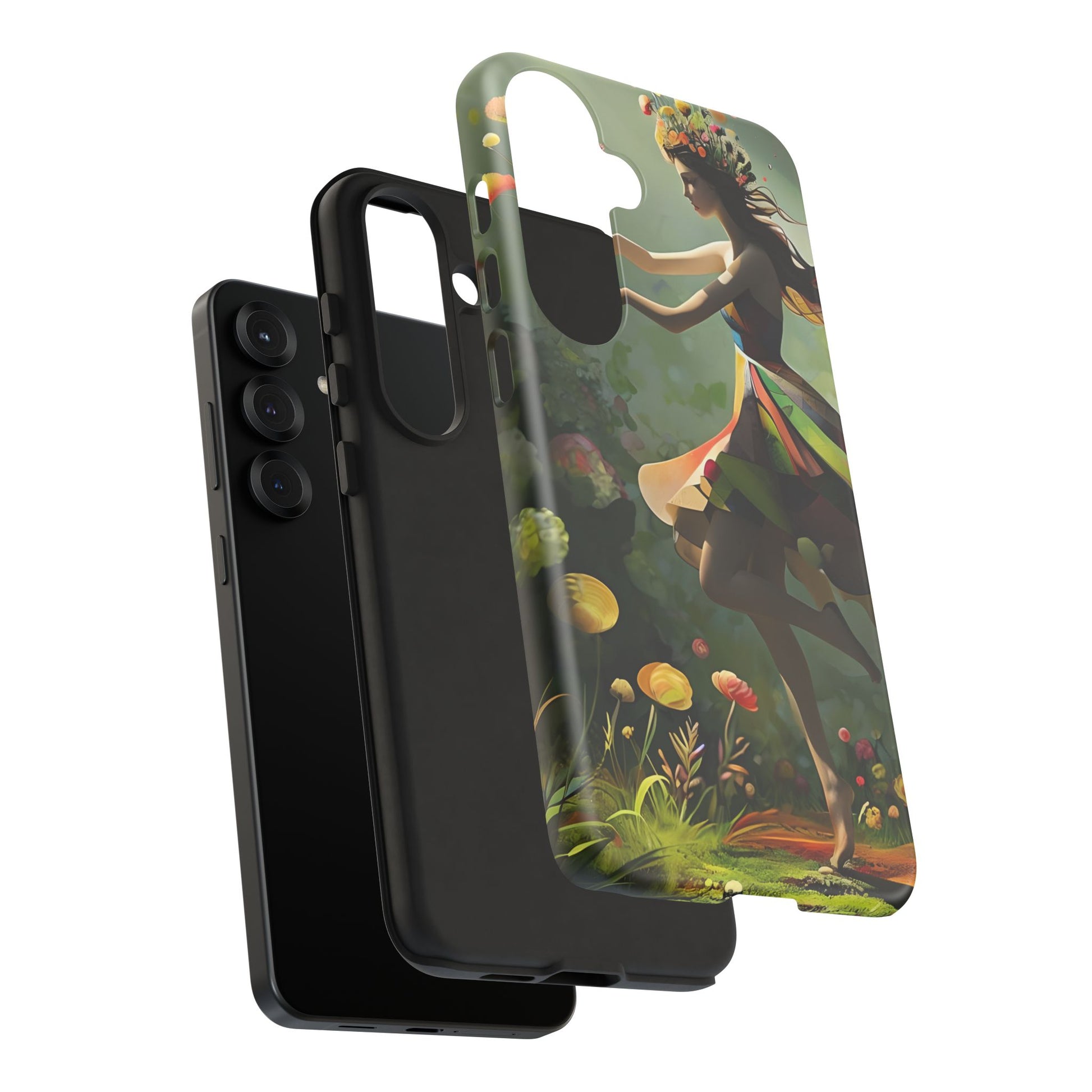 Dancing Wildflower Muse Samsung Galaxy S25 Plus Tough Case - Artistic Floral Fantasy Cover - Whimsical Nature-Inspired Protective Accessory