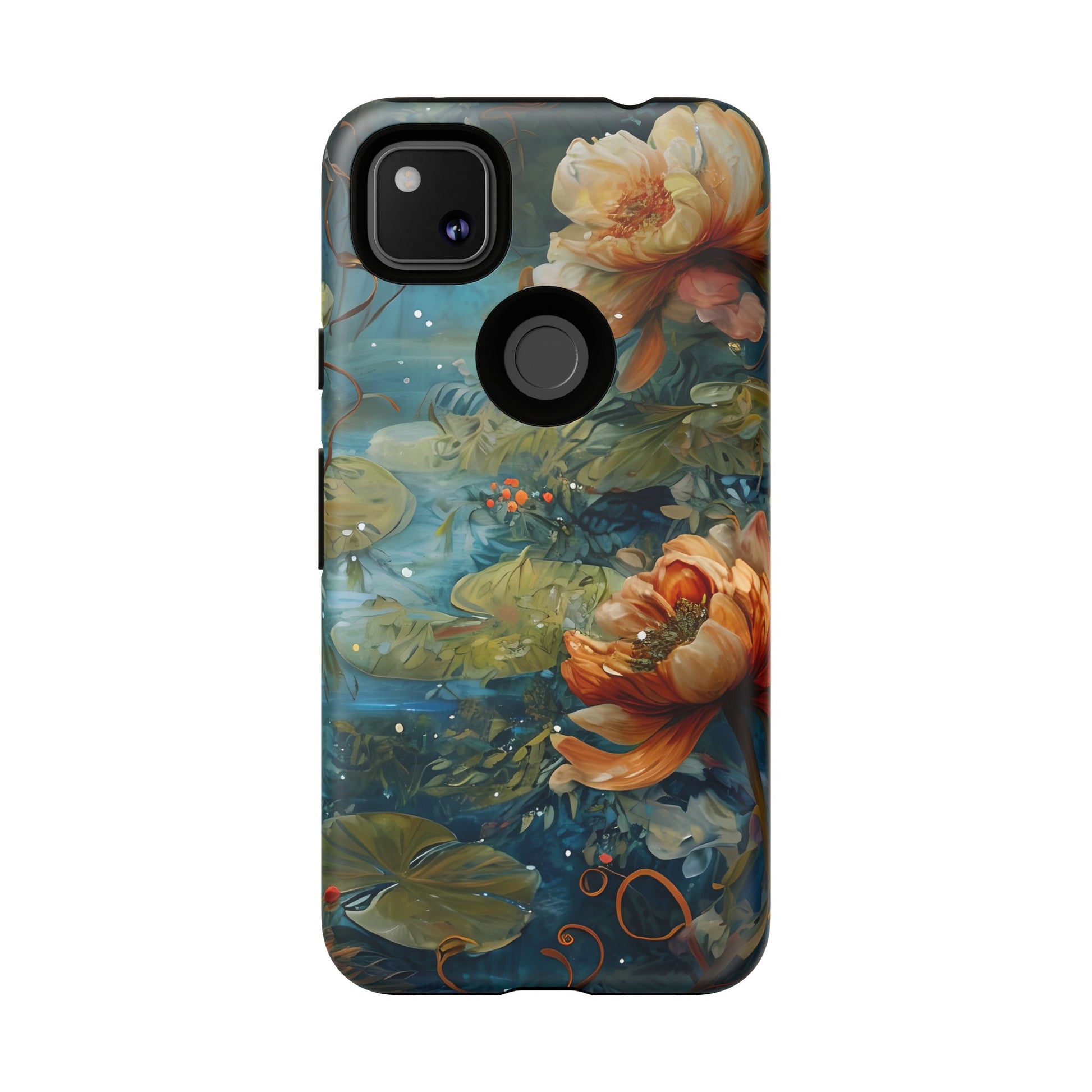 Waterlily Nocturne Tough Case for Google Pixel 4a- Premium Artistic Shockproof Cover, Elegant Protective Phone Case