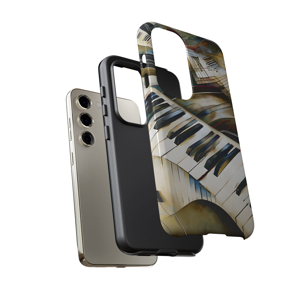 Ivory Cascade Abstract Keyboard Music Tough Case for Samsung Galaxy S23 - Shockproof Phone Cover