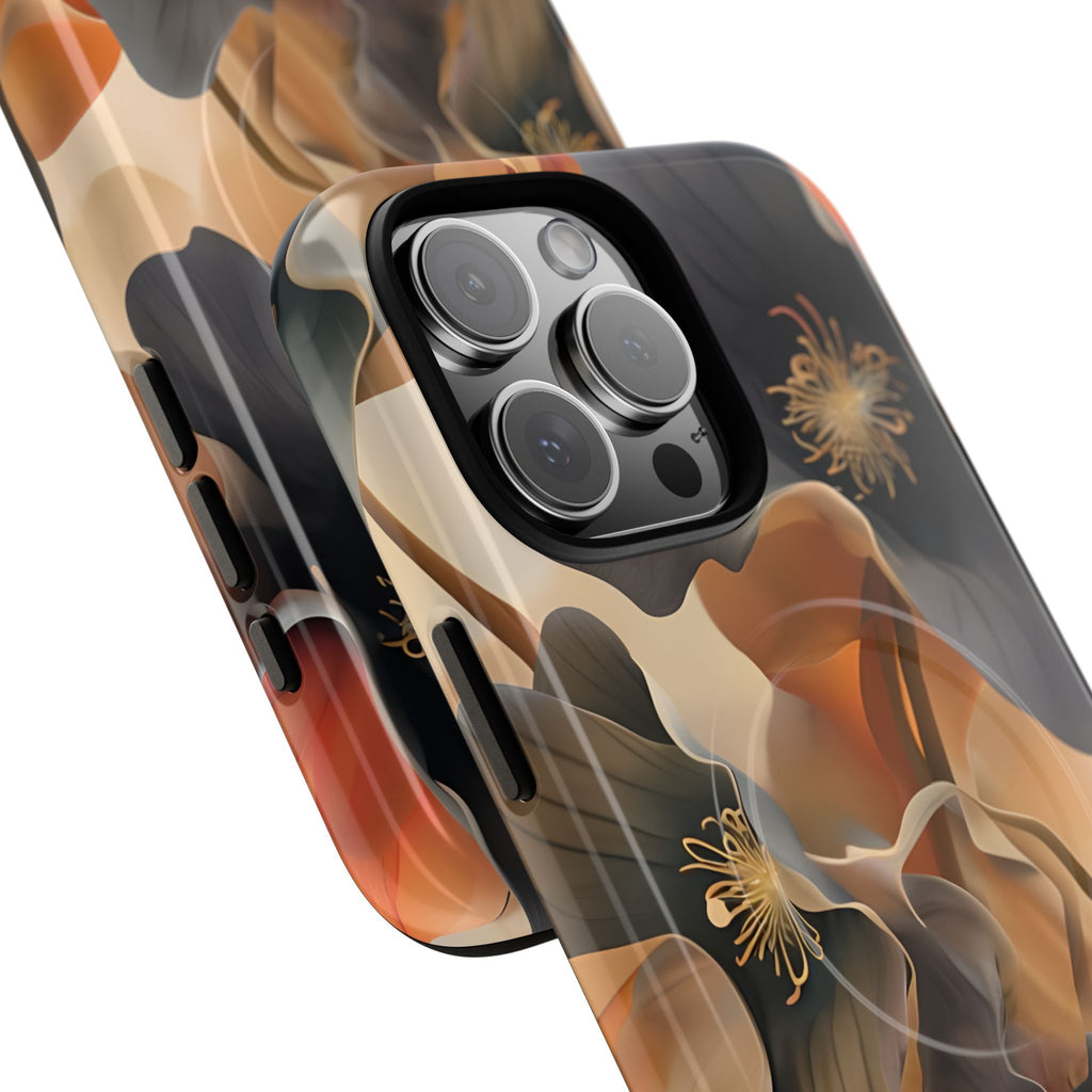 Autumn Ember - Moody Floral Art iPhone 16 Pro Max MagSafe Phone Case -Warm Earthy Botanical Design
