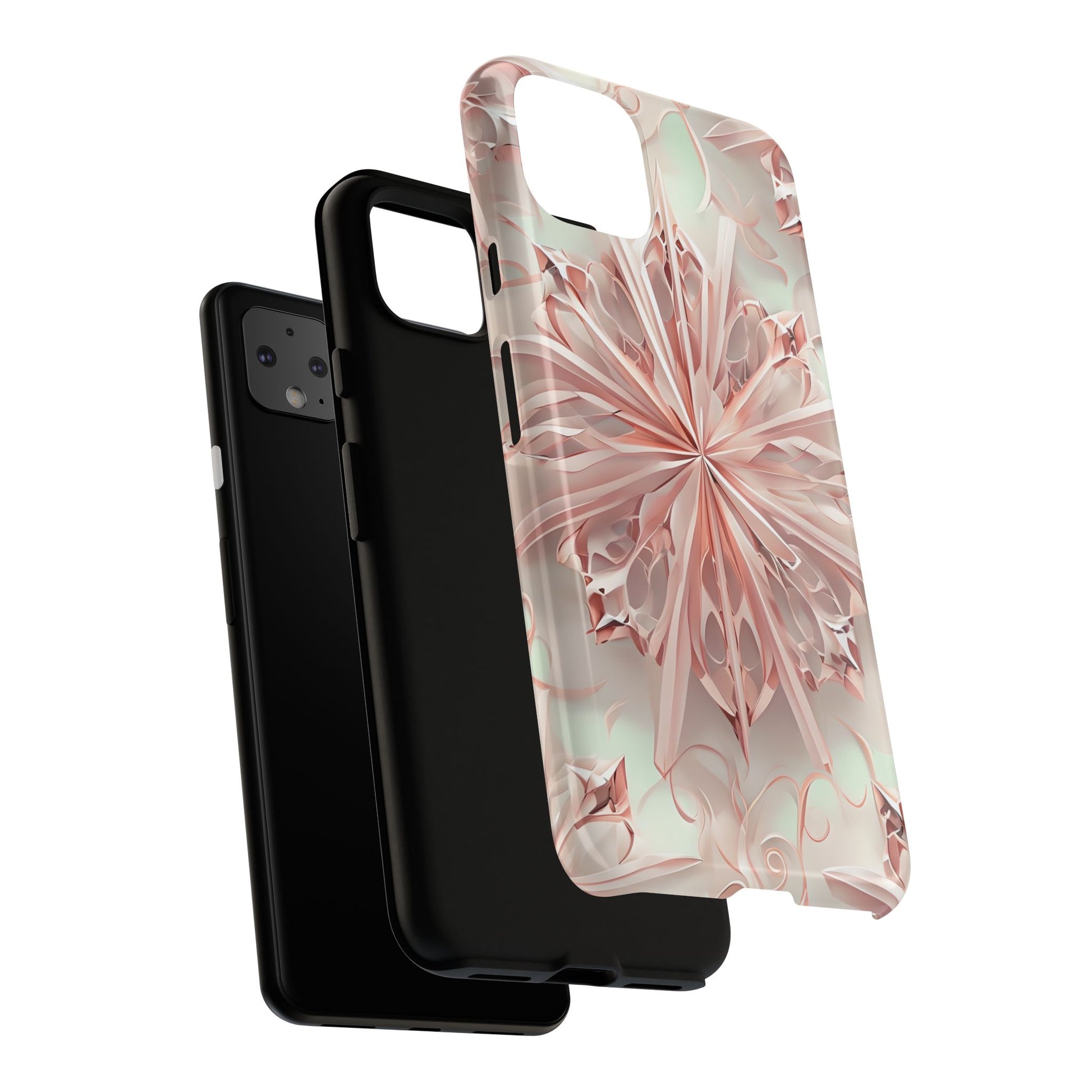 Blush Frost from our Kaleidoscope Collection - Google Pixel 4 XL tough case - Soft Pink Geometric Floral Design