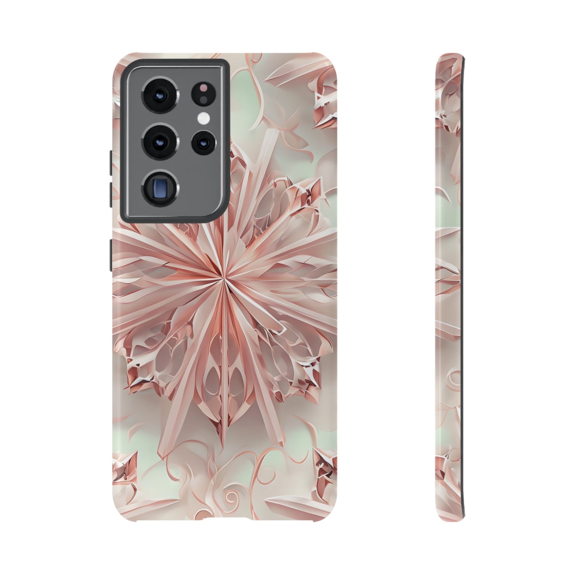Blush Frost from our Kaleidoscope Collection - Samsung Galaxy S21 Ultra tough case - Soft Pink Geometric Floral Design