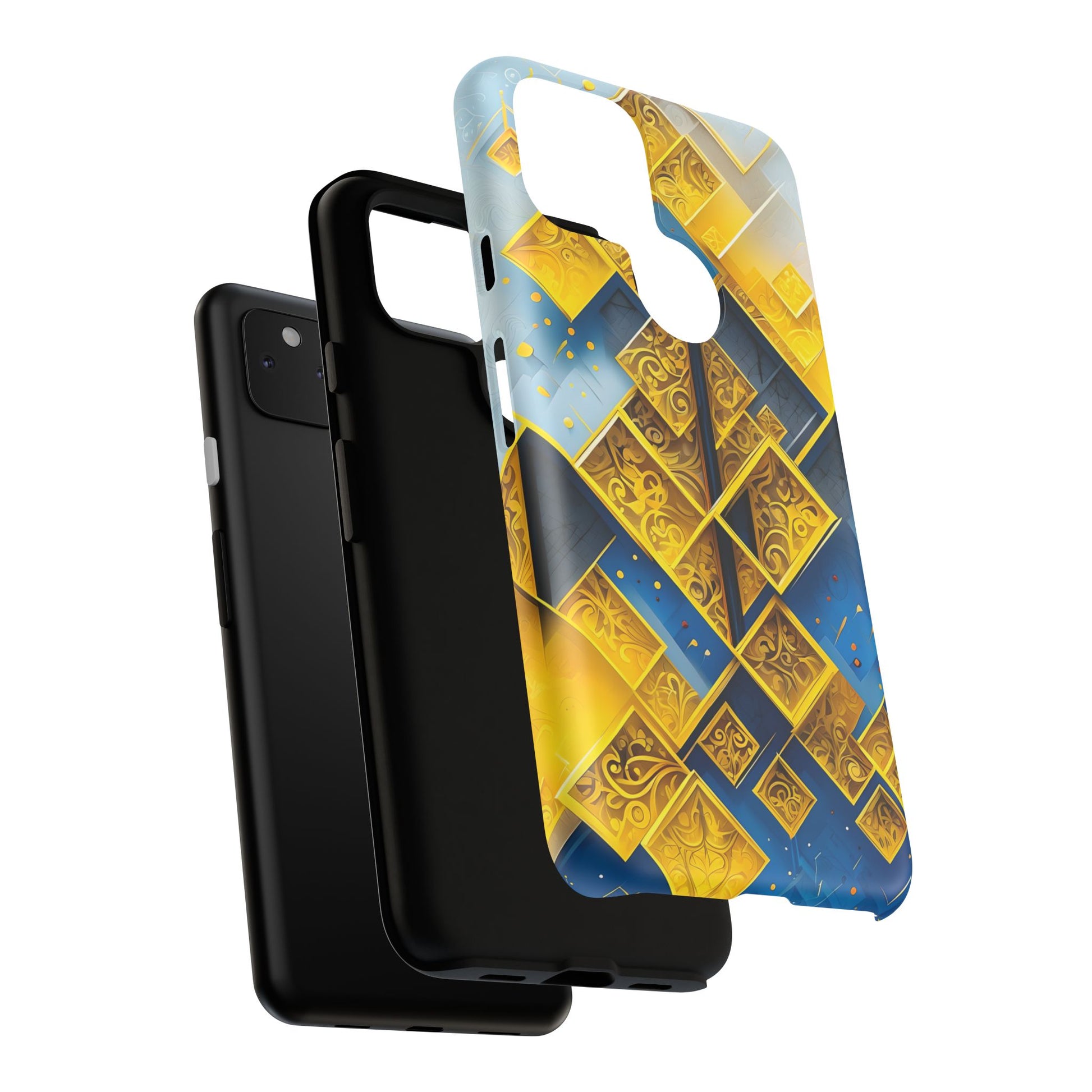 Golden Ascent Luxe Geometric Google Pixel 4a 5G Tough Case - Elegant Abstract Gold Design