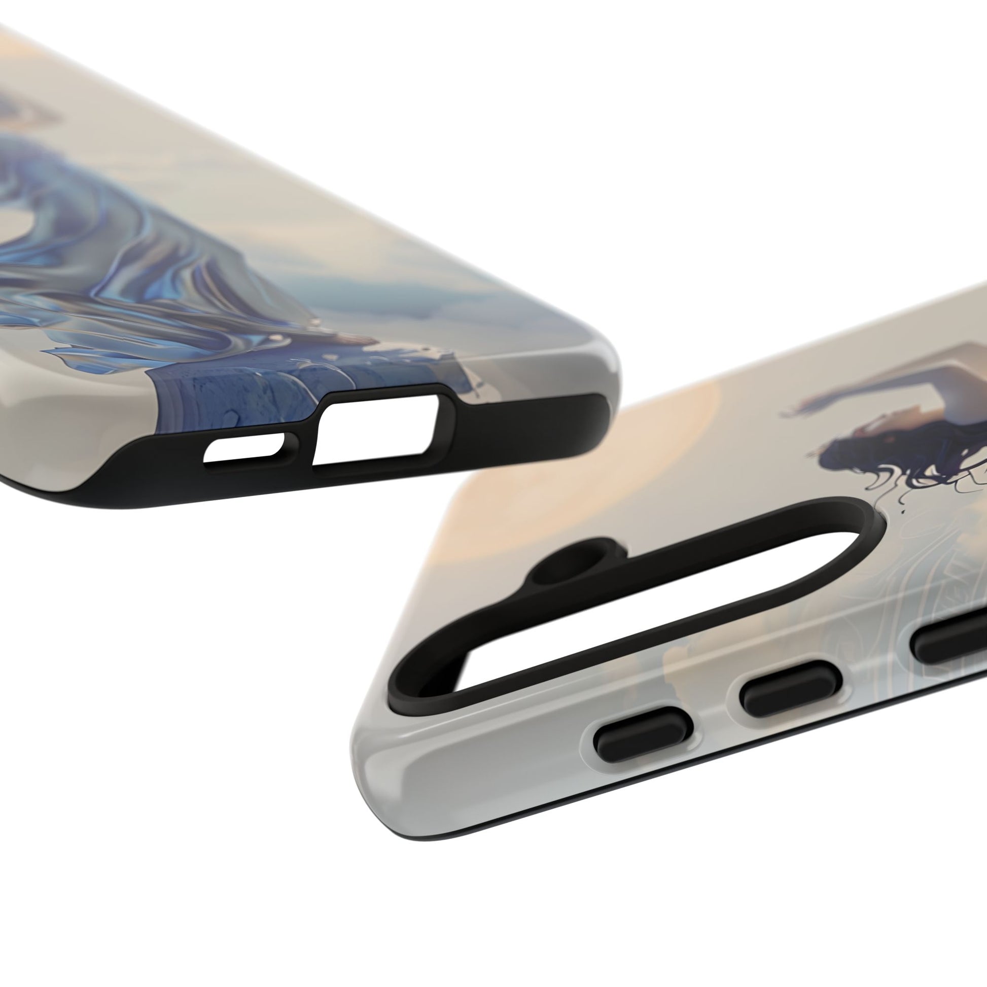 Moonlit Ascend - Ethereal Celestial Art Samsung Galaxy S24 Tough Phone Case - Dreamy Night Sky & Floating Woman Design