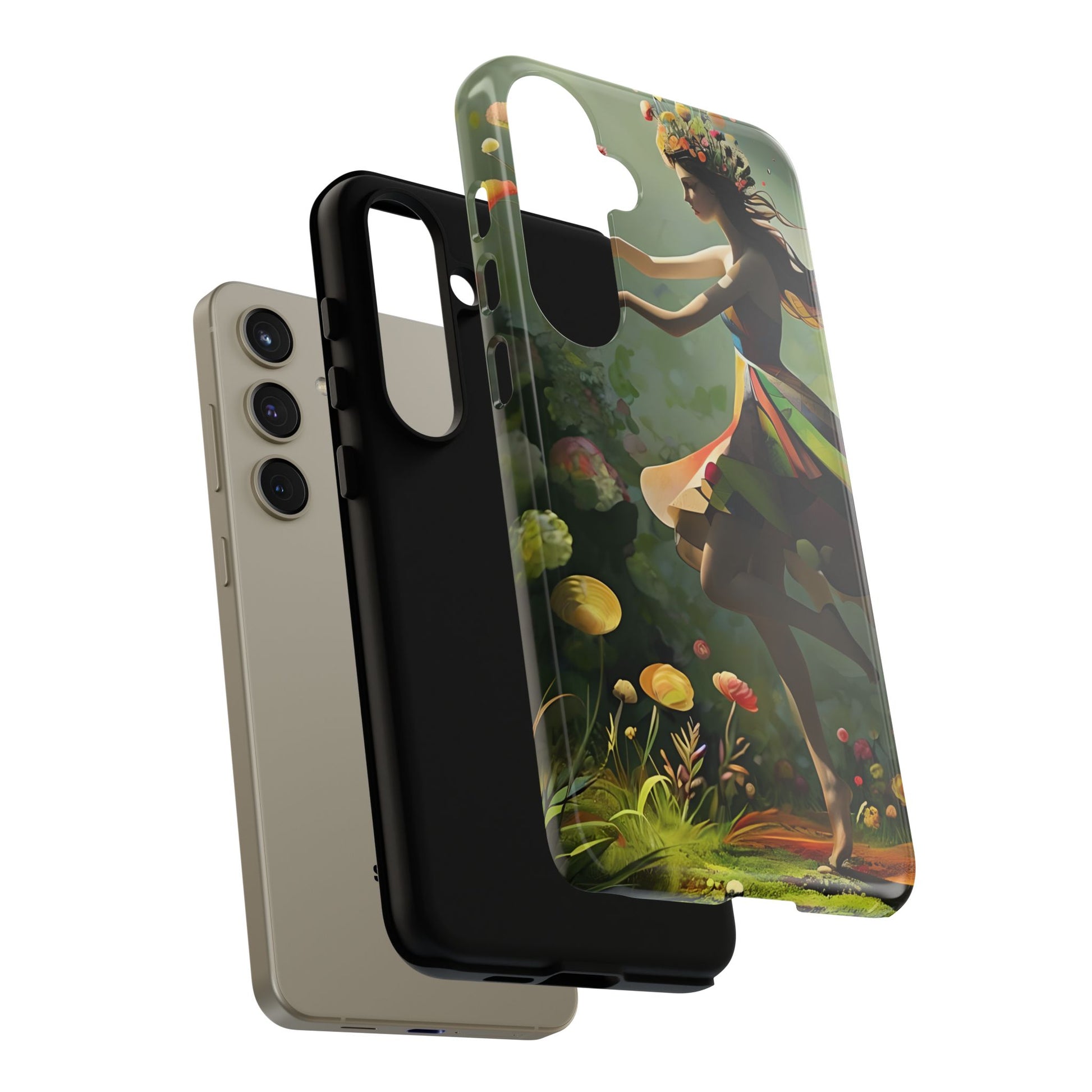 Dancing Wildflower Muse Samsung Galaxy S24 Plus Tough Case - Artistic Floral Fantasy Cover - Whimsical Nature-Inspired Protective Accessory