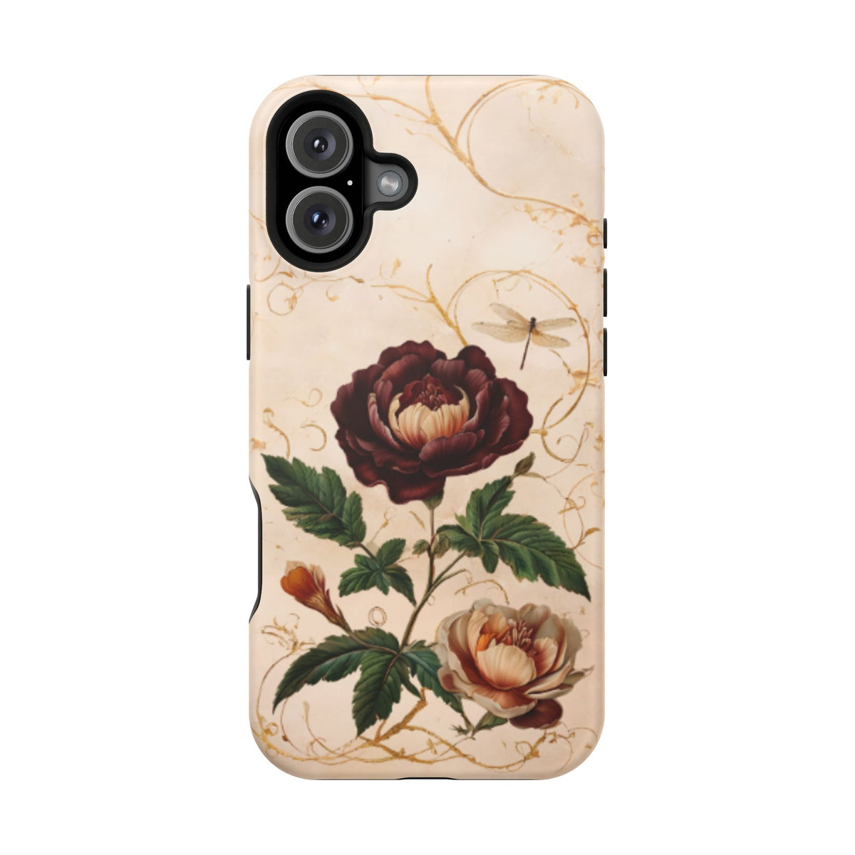 Vintage Burgundy Rose iPhone MagSafe Case