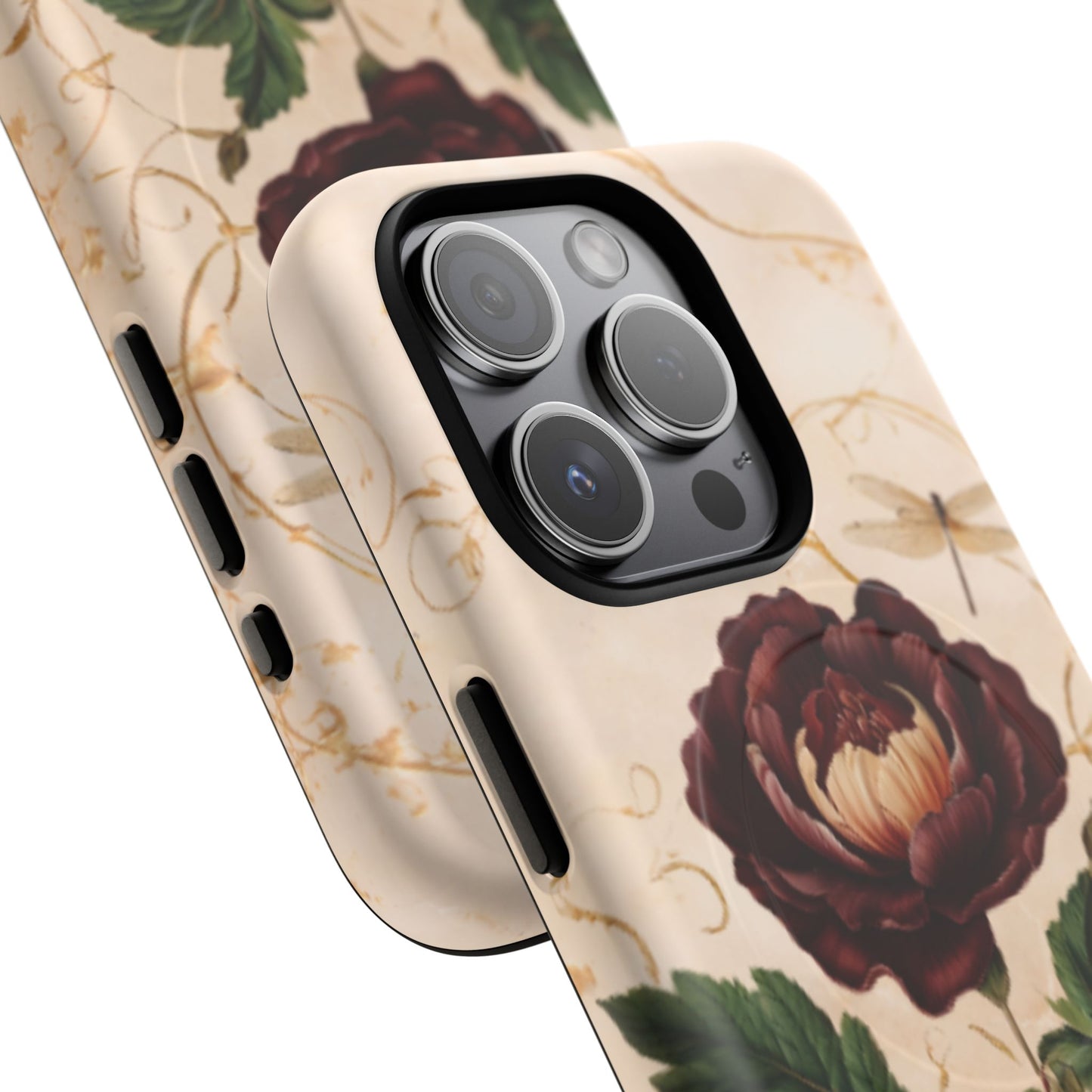 Vintage Burgundy Rose iPhone MagSafe Case