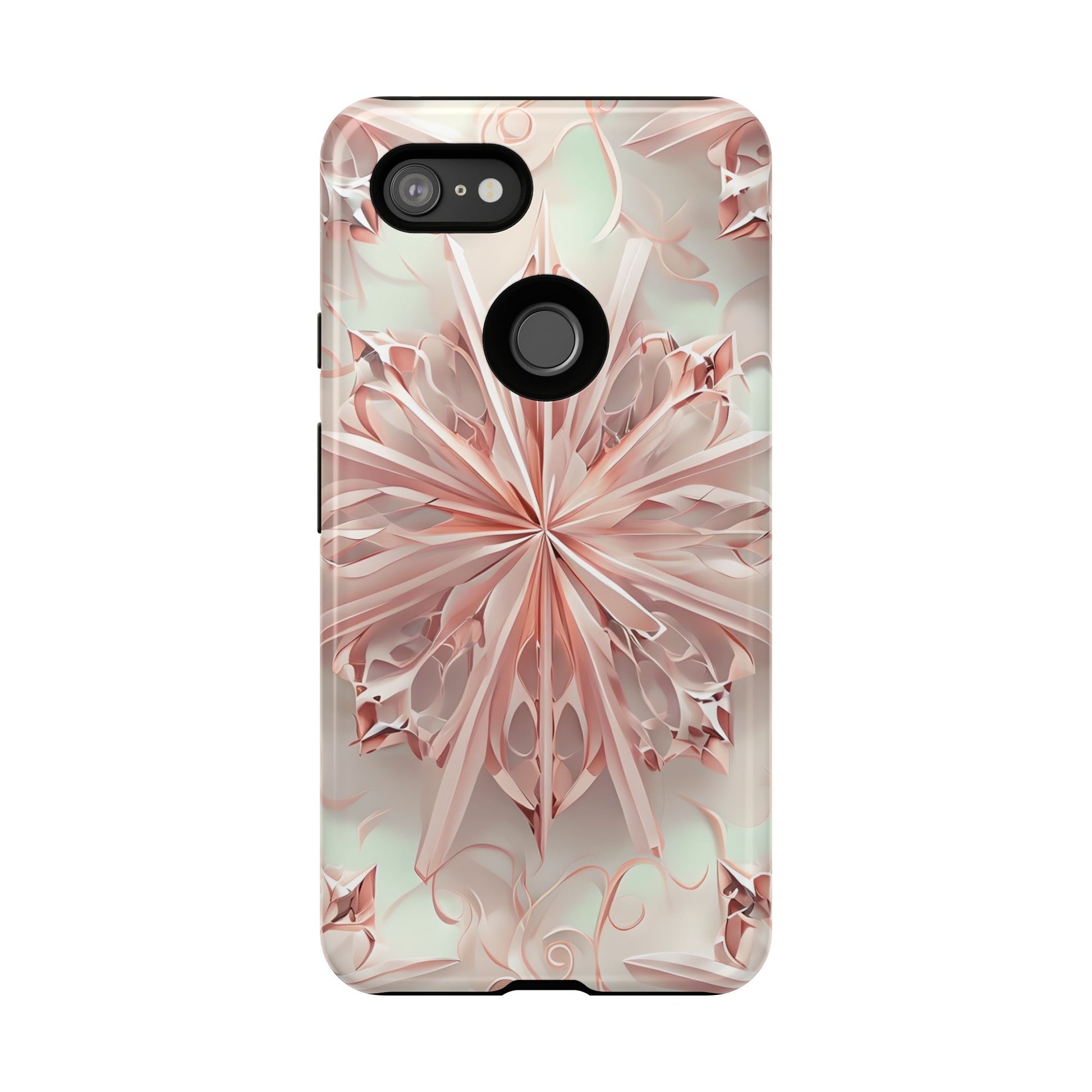 Blush Frost from our Kaleidoscope Collection - Google Pixel 3XL tough case - Soft Pink Geometric Floral Design
