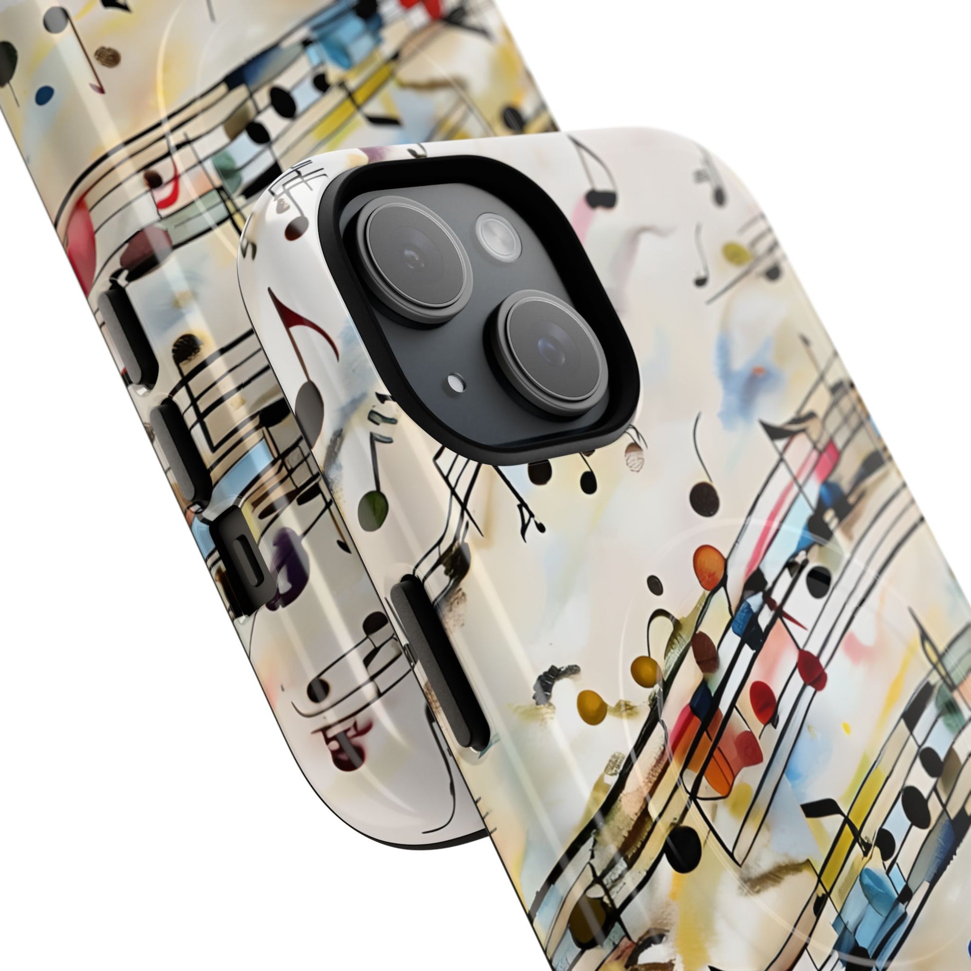 Melodic Flow Abstract Music Notes iPhone 15 MagSafe Case