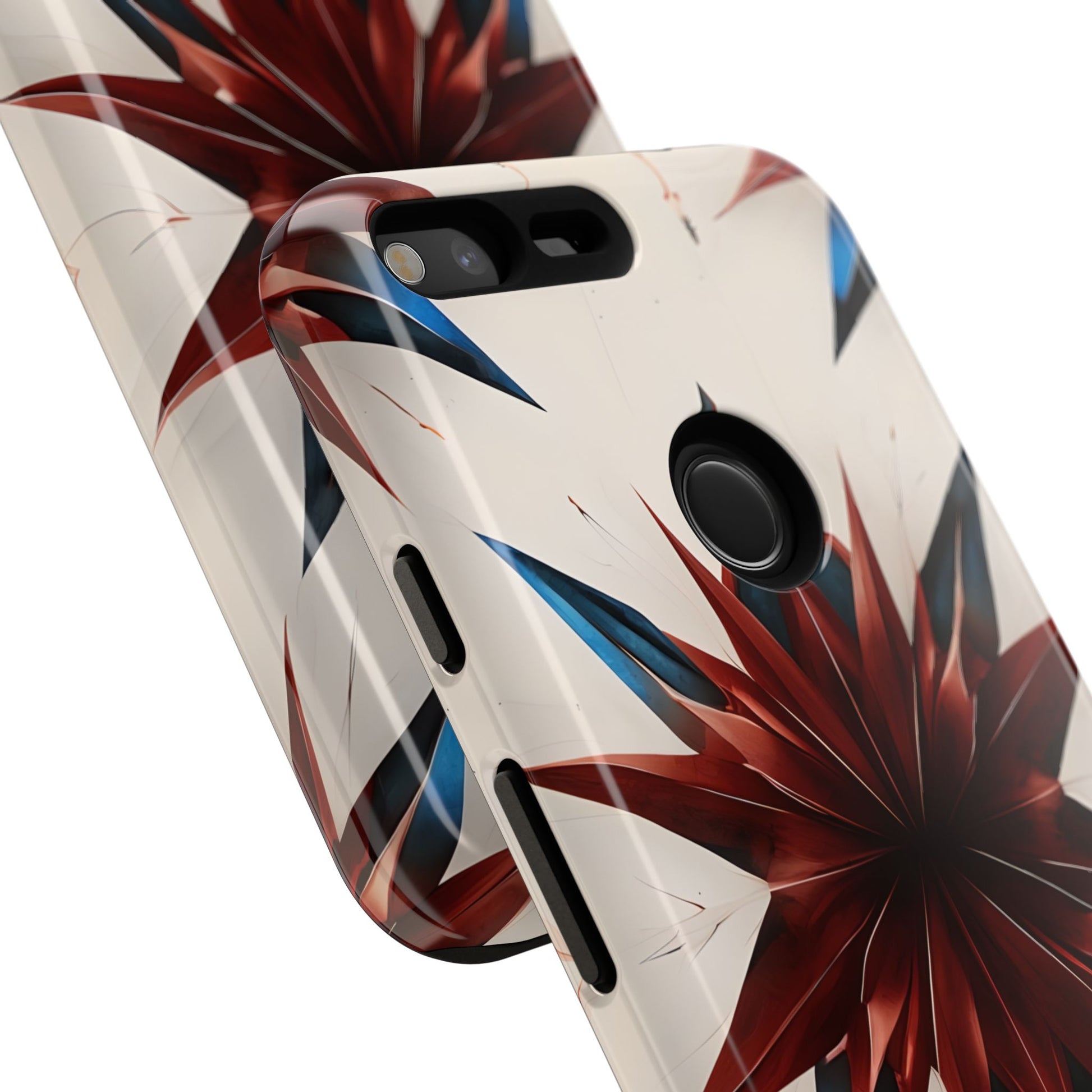 Garnet Starburst - Kaleidoscope Collection Gemstone Floral - Google Pixel XL Tough Phone Case - Floral Burst Design