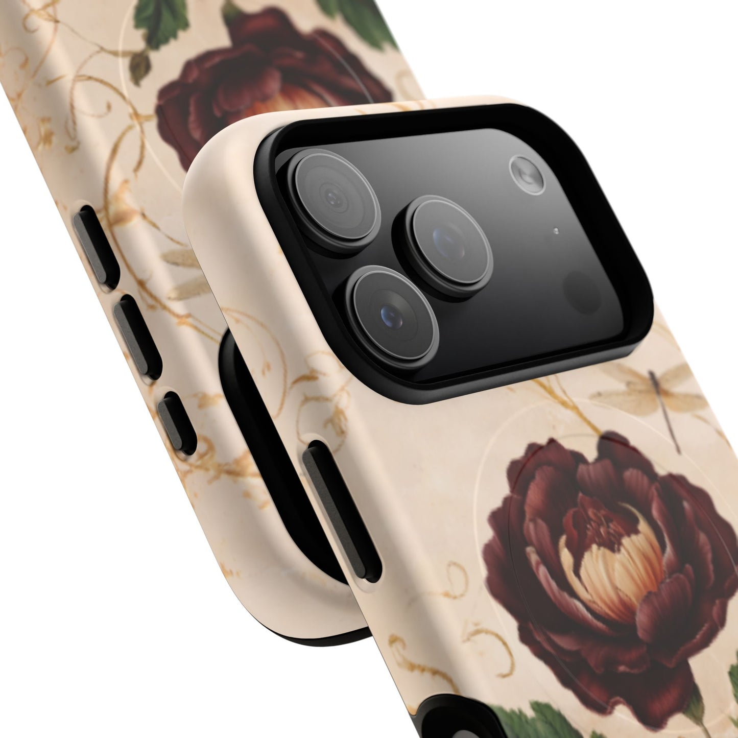 Vintage Burgundy Rose iPhone MagSafe Case