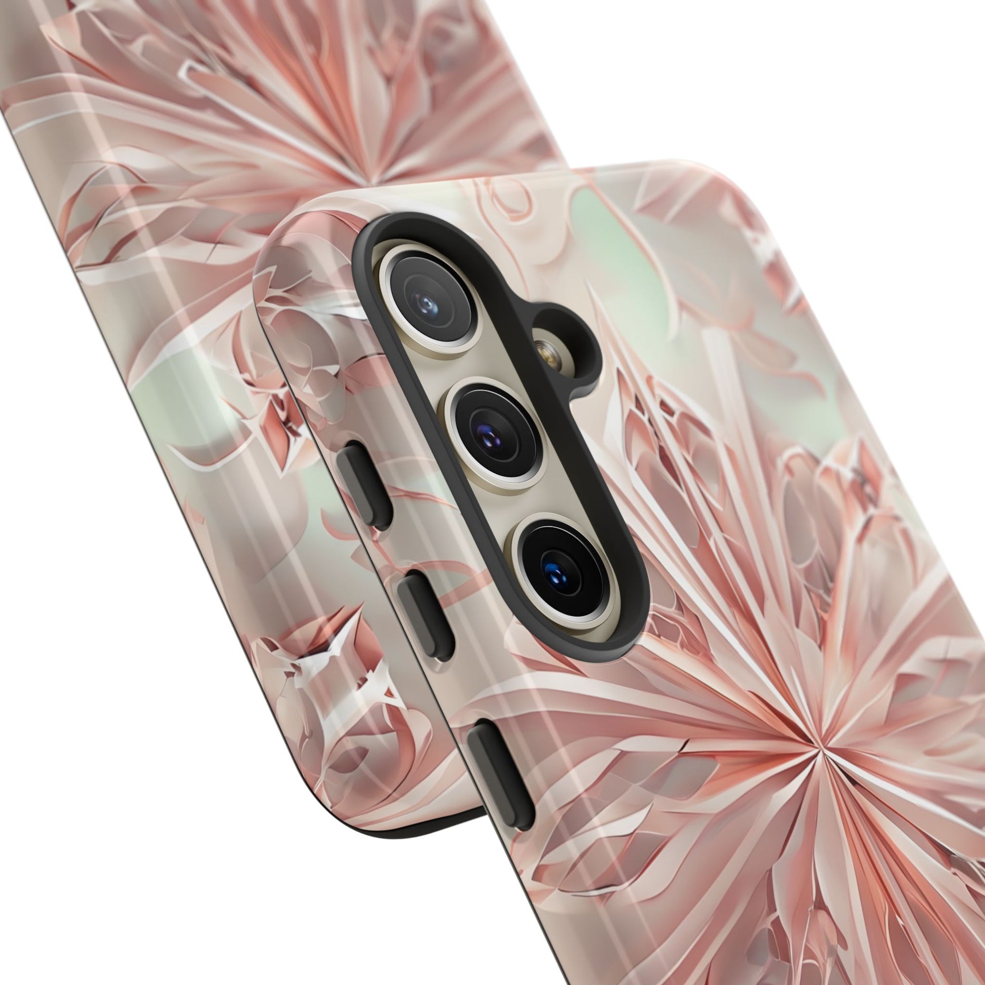 Blush Frost from our Kaleidoscope Collection - Samsung Galaxy S24 tough case - Soft Pink Geometric Floral Design