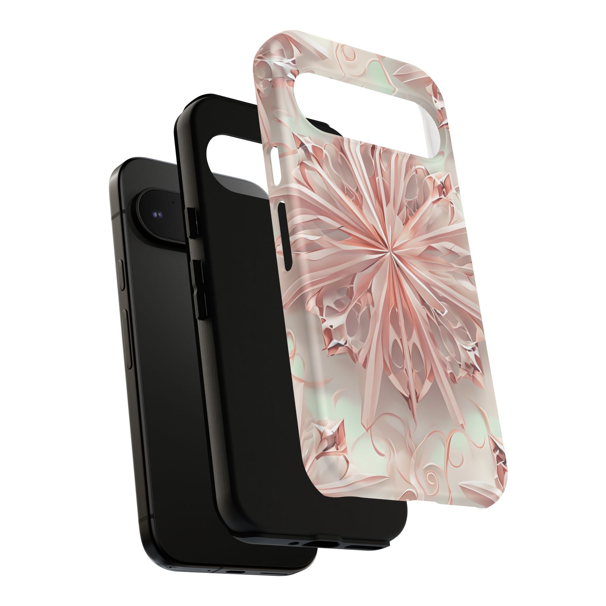 Blush Frost from our Kaleidoscope Collection - Google Pixel 9 Pro tough case - Soft Pink Geometric Floral Design