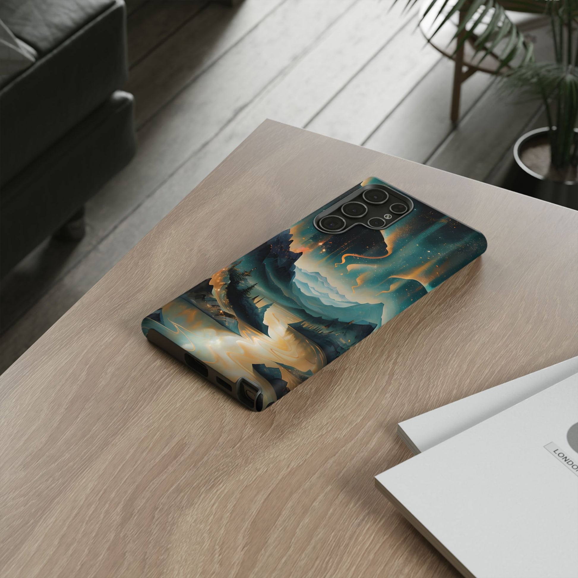 Aurora Dreamscape Samsung Galaxy S22 Ultra Tough Case - Artistic Northern Lights Cover - Premium Abstract Design