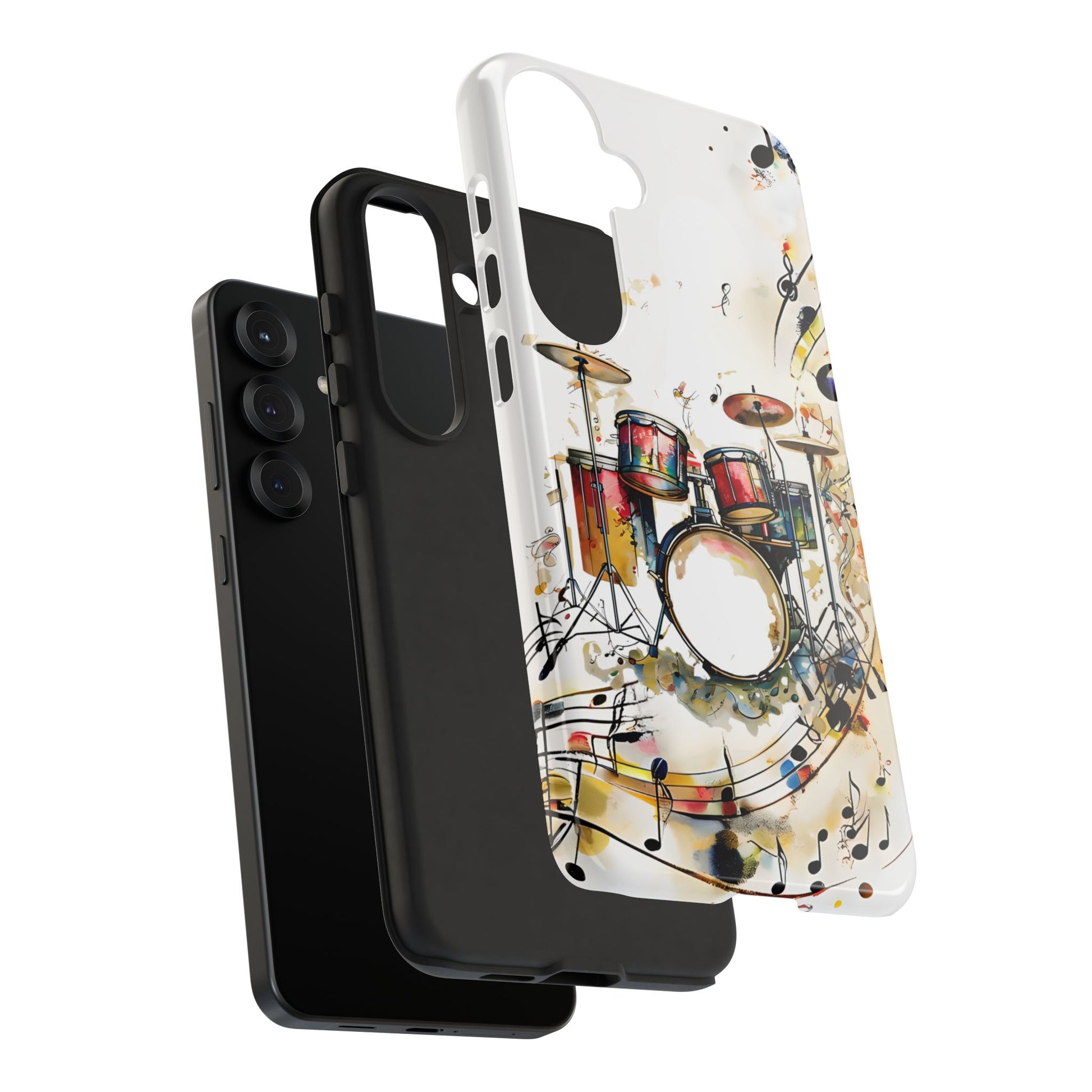 Beatline Abstract Drums and Music Notes Tough Case for Samsung Galaxy S25 Plus - Shockproof Phone Cover