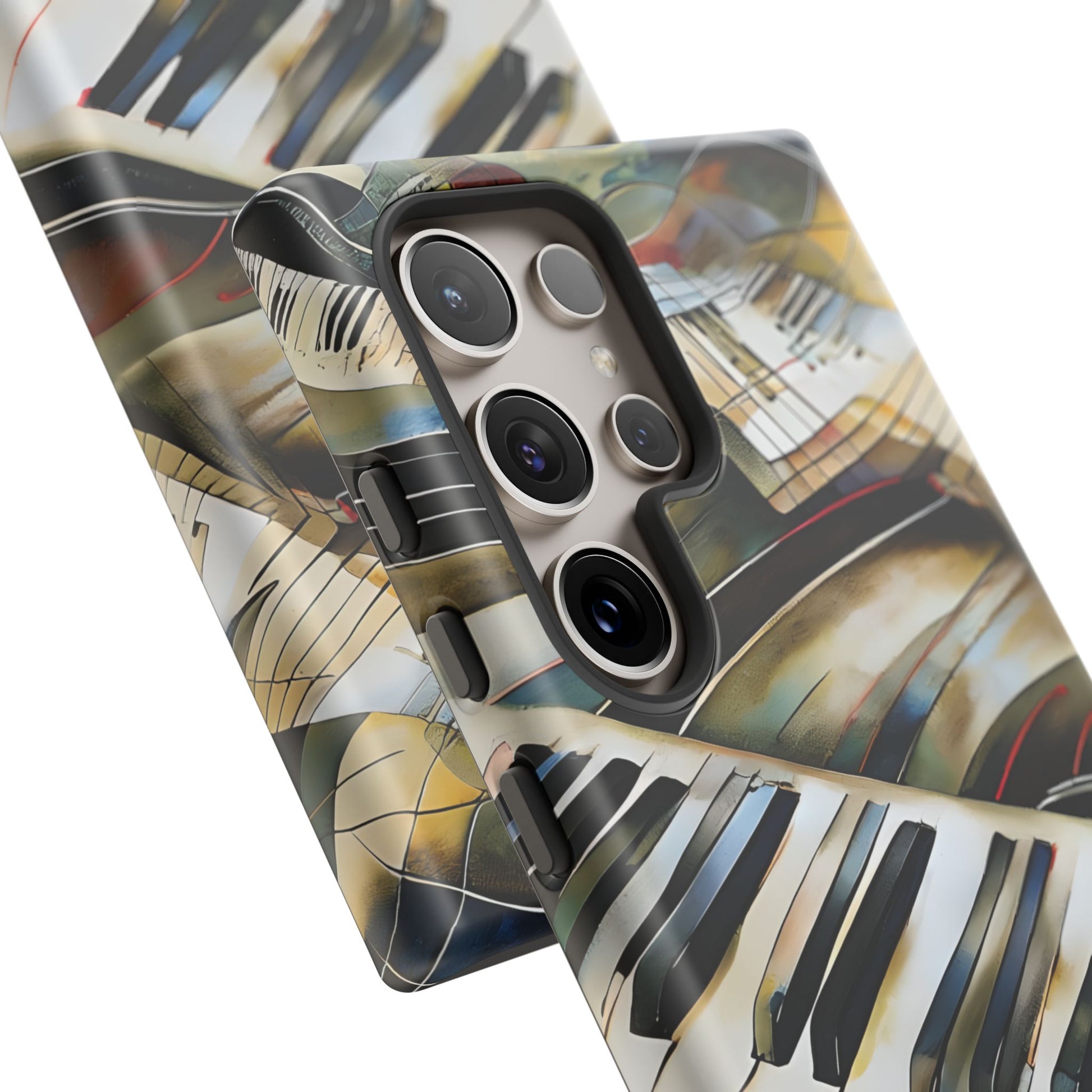 Ivory Cascade Abstract Keyboard Music Tough Case for Samsung Galaxy S24 Ultra - Shockproof Phone Cover