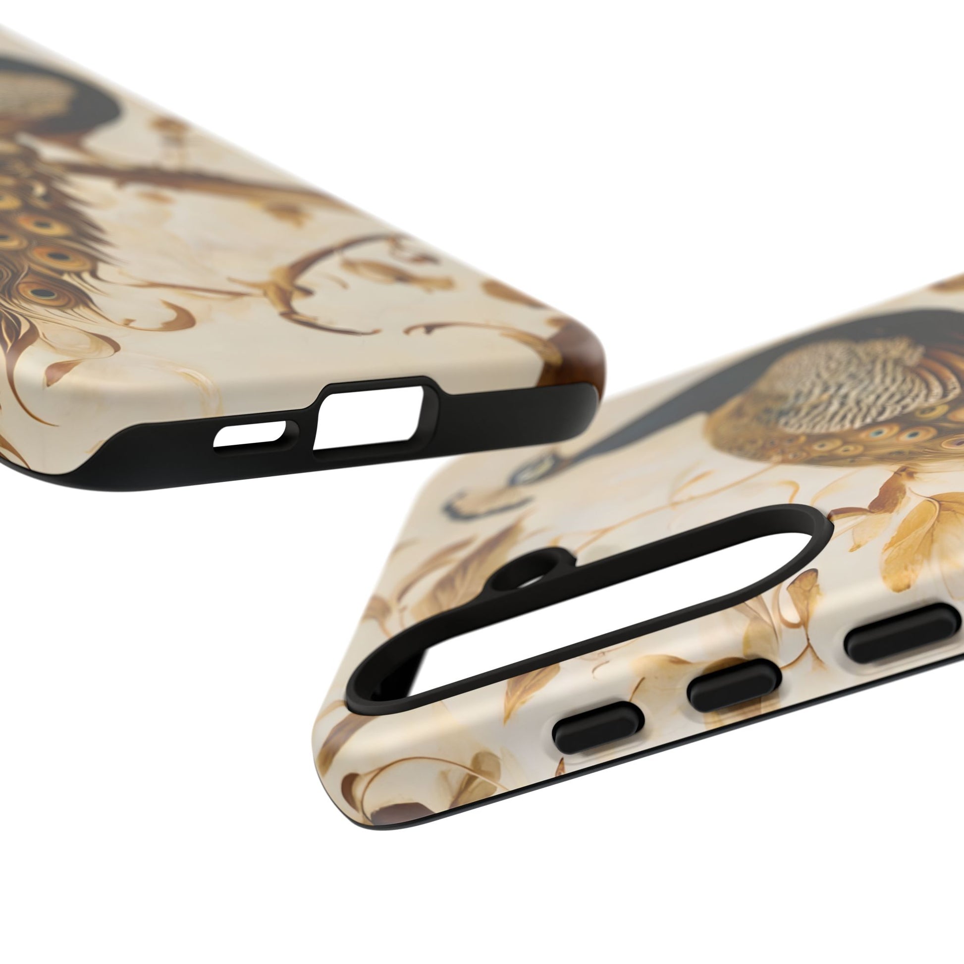 Golden Plumage - Luxe Peacock Art Samsung Galaxy S24 Plus Phone Case - Elegant Gold & Cream Design