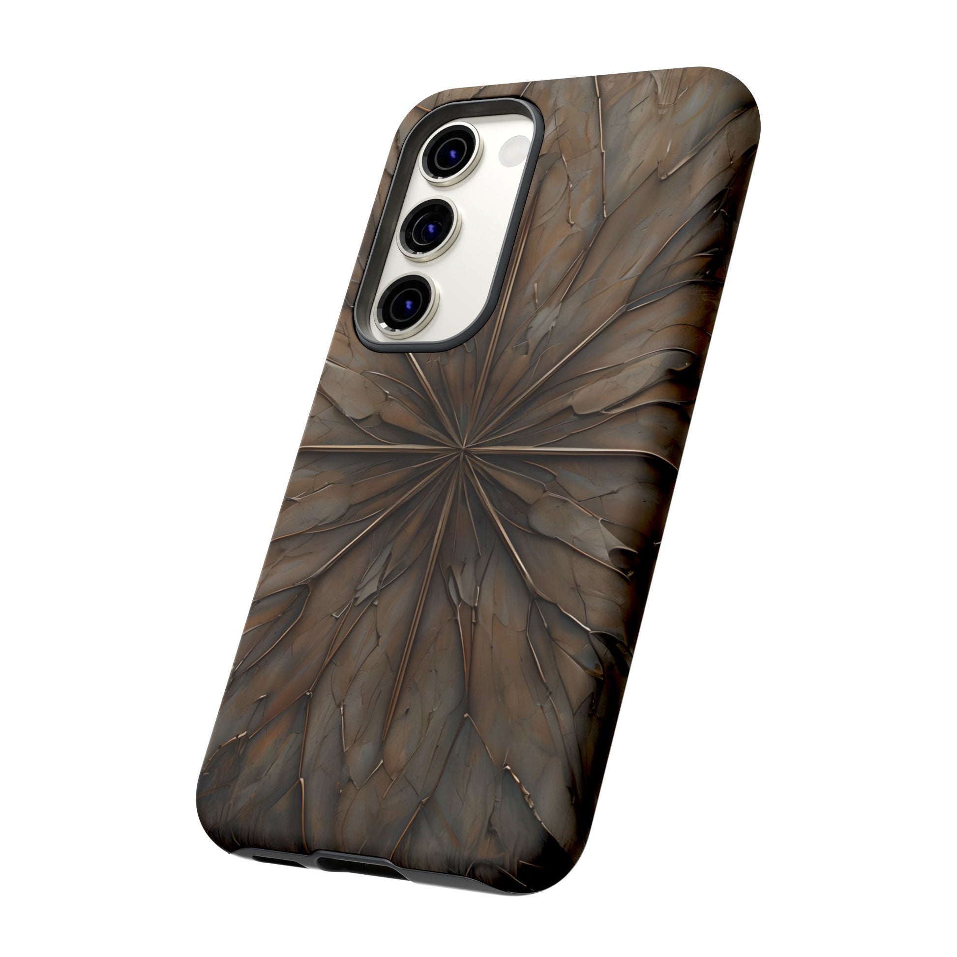 Earthstone Mandala - Kaleidoscope Collection Artistic Taupe Burst - Samsung Galaxy S23 Tough Phone Case