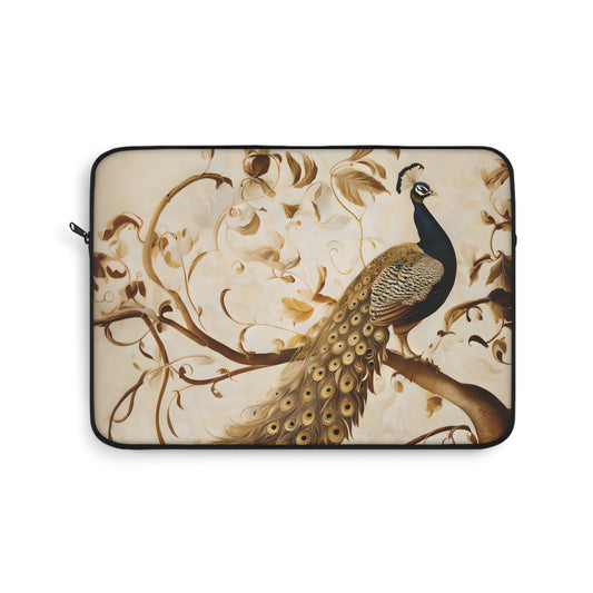 Golden Plumage Laptop Sleeve - Abstract Bold Color, Artistic Protective Cover for 12", 13", 15" Laptops
