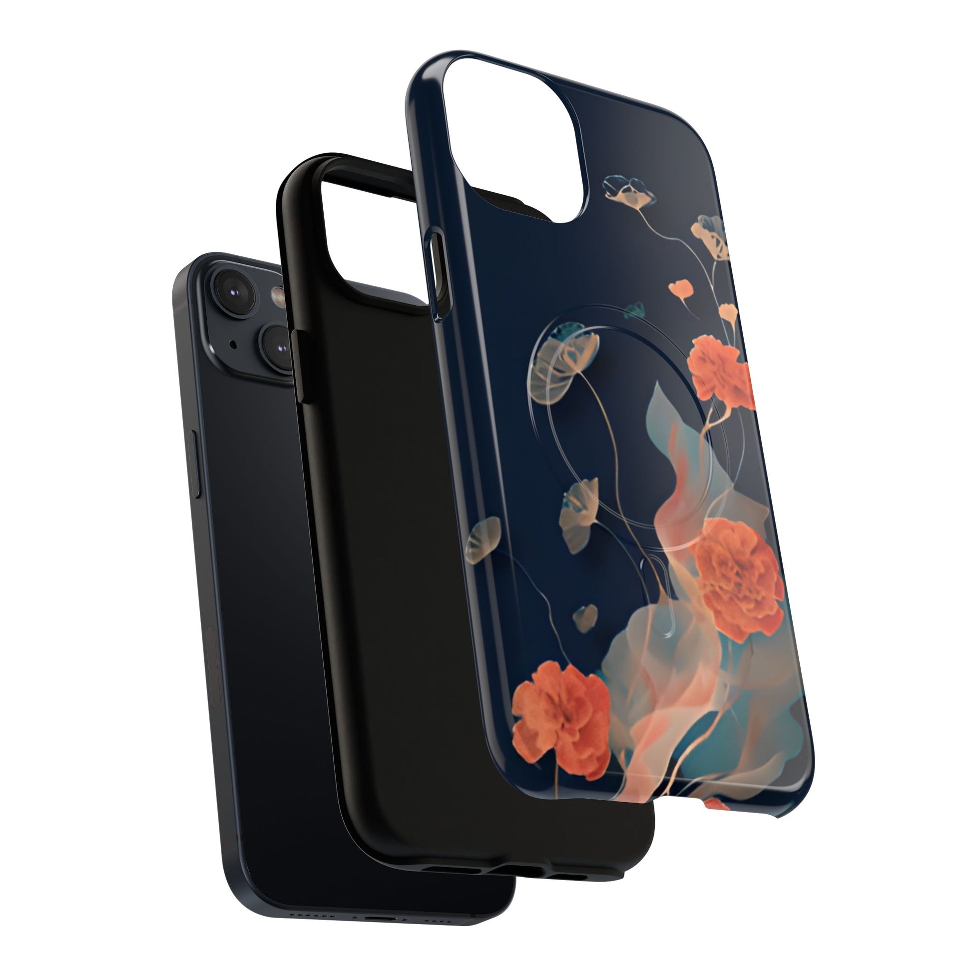 Lotus Reverie - Elegant Artistic Floral iPhone 14 Plus MagSafe Phone Case - Painterly Lotus Blossom Design