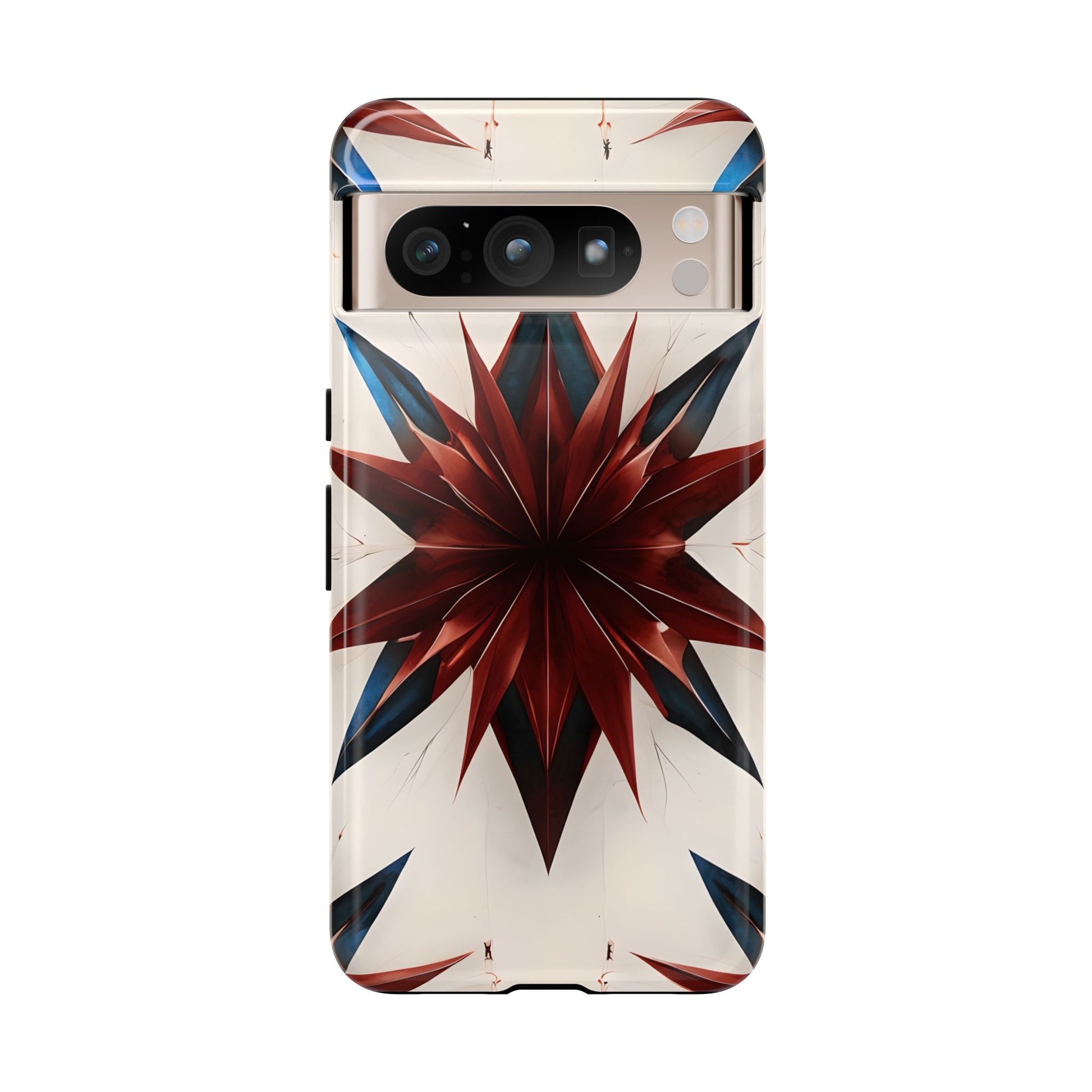 Garnet Starburst - Kaleidoscope Collection Gemstone Floral - Google Pixel 8 Pro Tough Phone Case - Floral Burst Design
