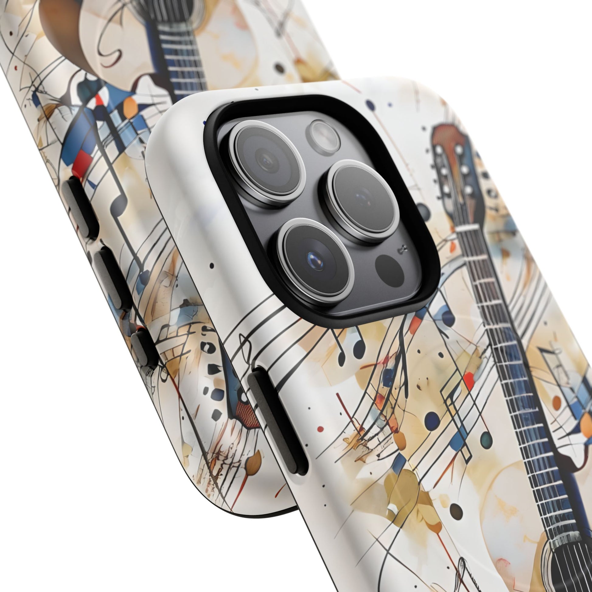 Strum and Flow Acoustic Guitar Art iPhone 15 Pro MagSafe Case