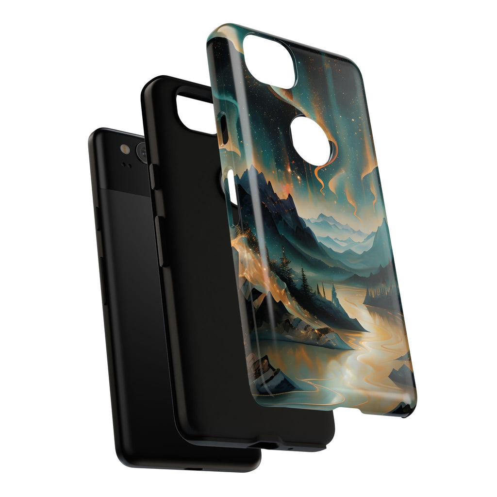 Aurora Dreamscape Tough Case for Google Pixel 2- Northern Lights Artistic Shockproof Cover, Elegant Protective Phone Case