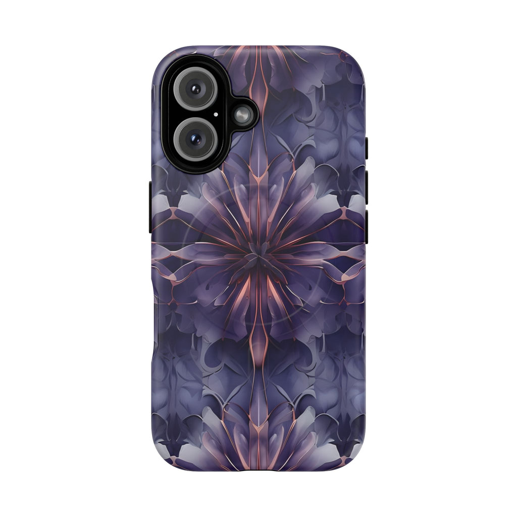 Twilight Tapestry - iPhone 16 MagSafe Phone Case - Purple Kaleidoscope Design